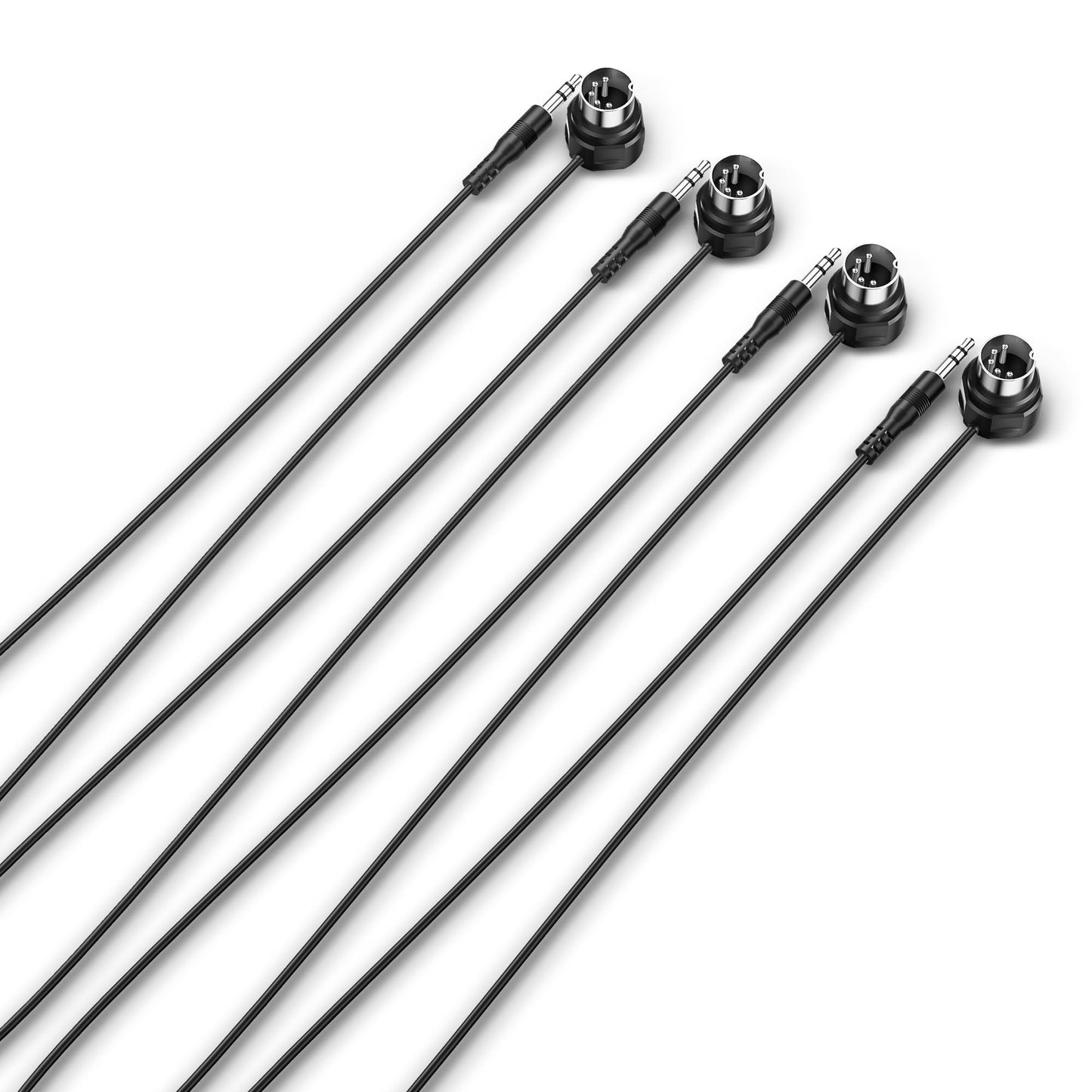 CME TRS MIDI Cable 4-Pack - Straight TRS Type A (3.5mm - 1/8   ) to Angled 5-pin DIN, 3FT / 90CM - Perfect for Compact Spaces an