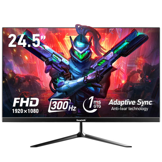Gawfolk 24.5 Inch PC 300Hz Gaming Monitor, FHD 1080p Screen,Adaptive Sync,1ms Without Bezel, 98% sRGB, 178  Angle View, HDMI?Dis