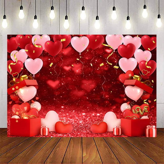 Avezano 7x5ft Valentines Day Backdrop Bokeh Red Love Heart Photo Background Valentines Backdrops for Photography Bridal Shower A