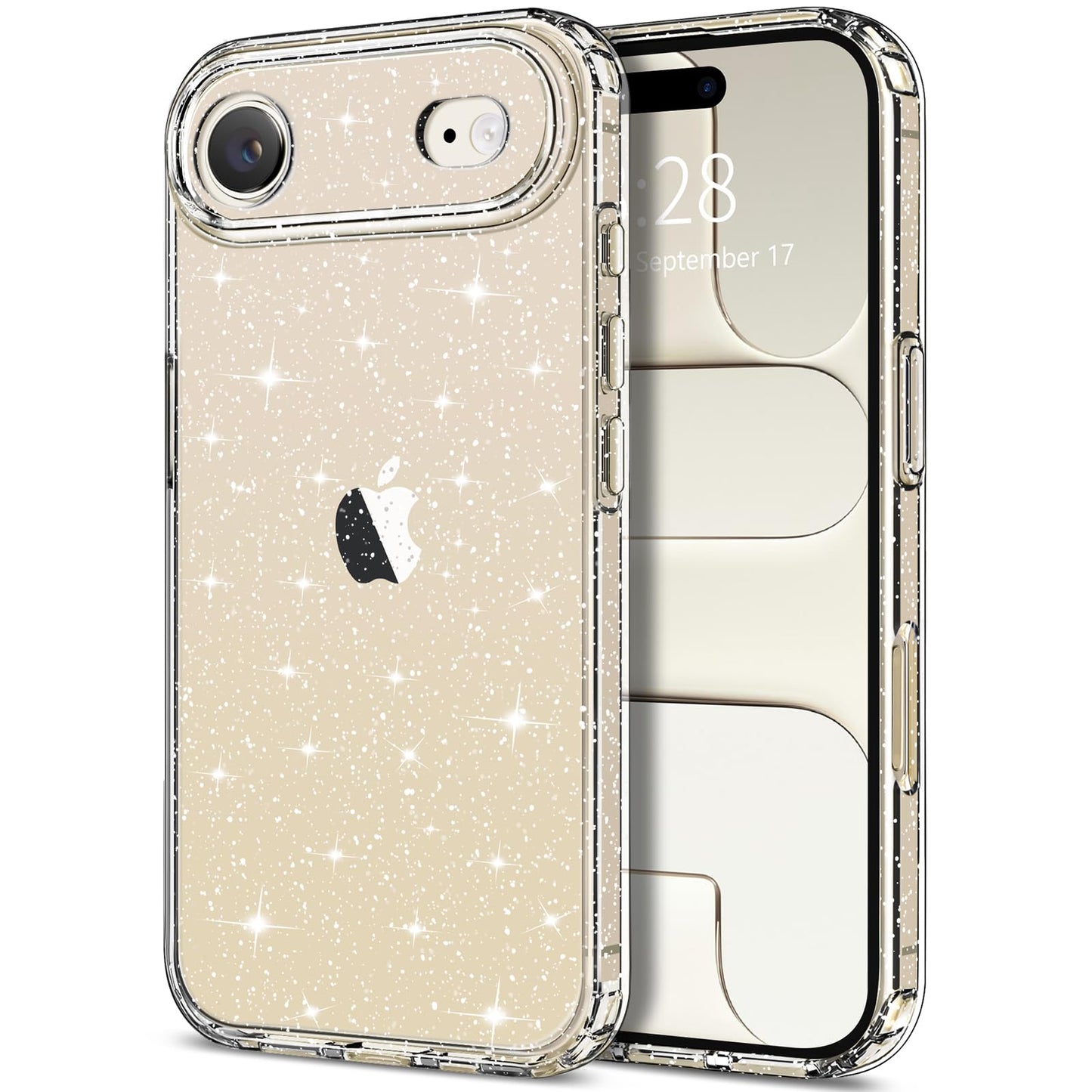 Hython for iPhone Air Case Glitter, Clear Glitter Sparkly Shiny Bling Sparkle Cute Cover, Anti-Scratch Soft TPU Thin Slim Fit Sh