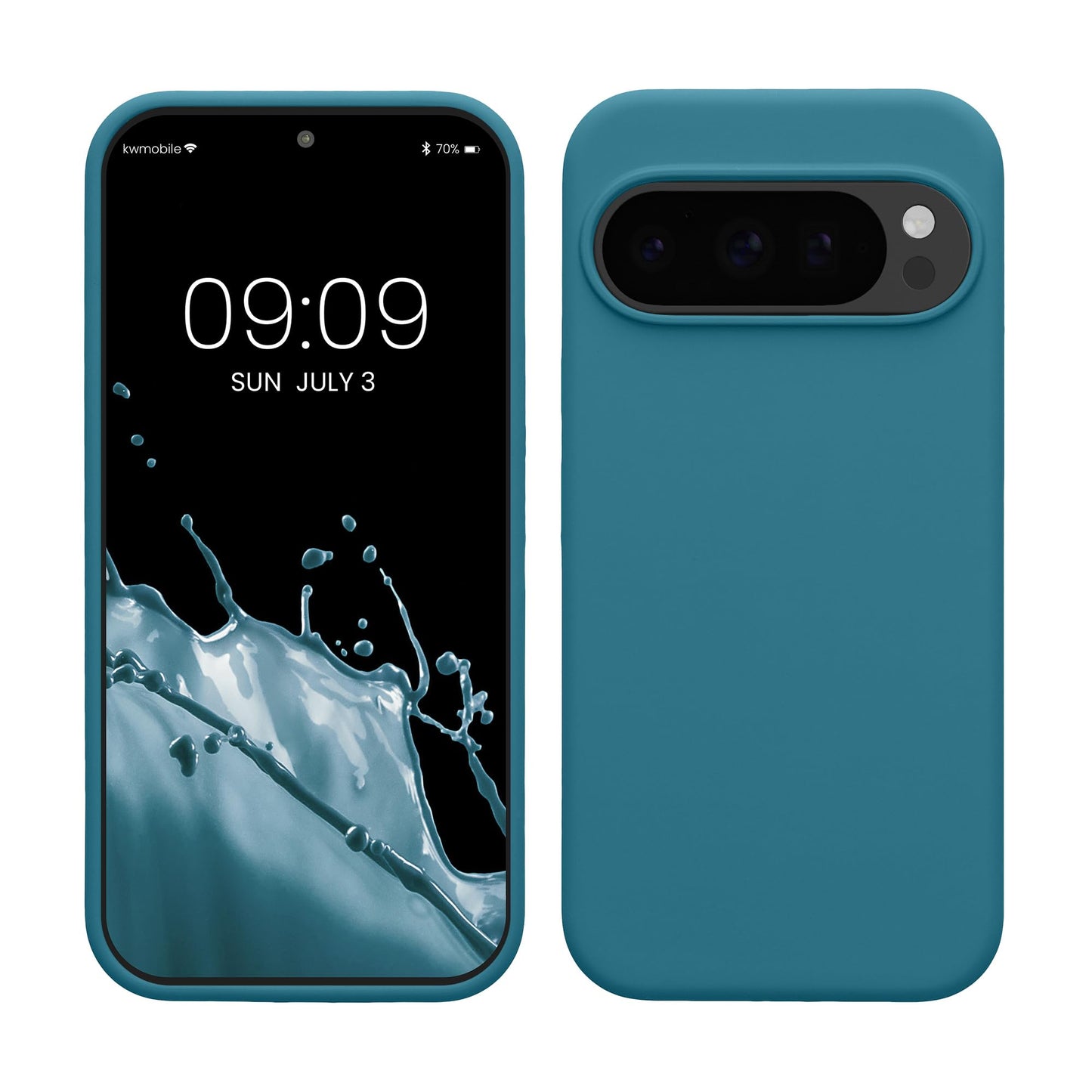kwmobile Case Compatible with Google Pixel 10 / Pixel 10 Pro Case - TPU Silicone Phone Cover with Soft Finish - Teal Matte
