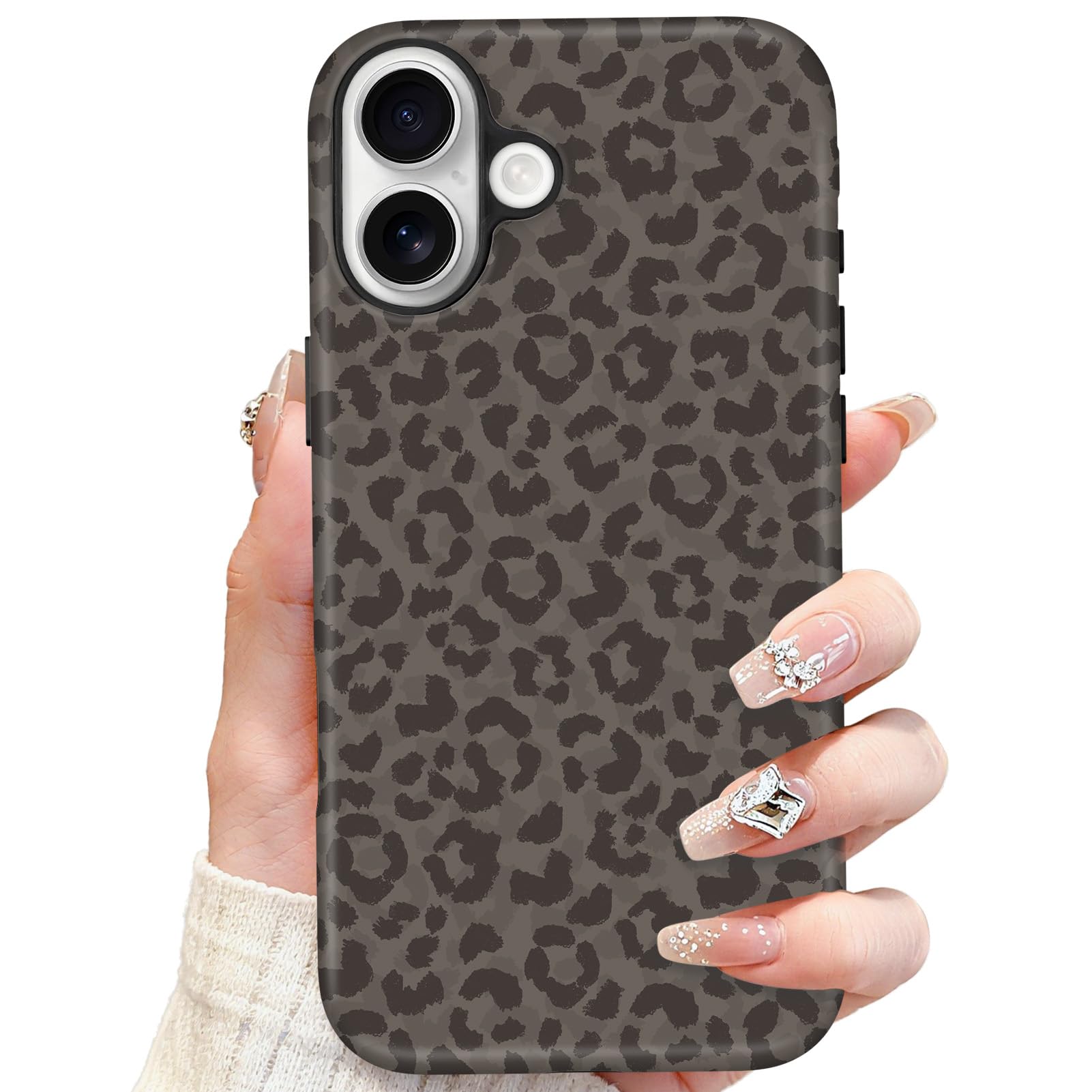 SOKAD Magnetic Leopard Phone Case for iPhone 17, Cute Cheetah Pattern Compatible with Magsafe Matte Protective Case Cover with S