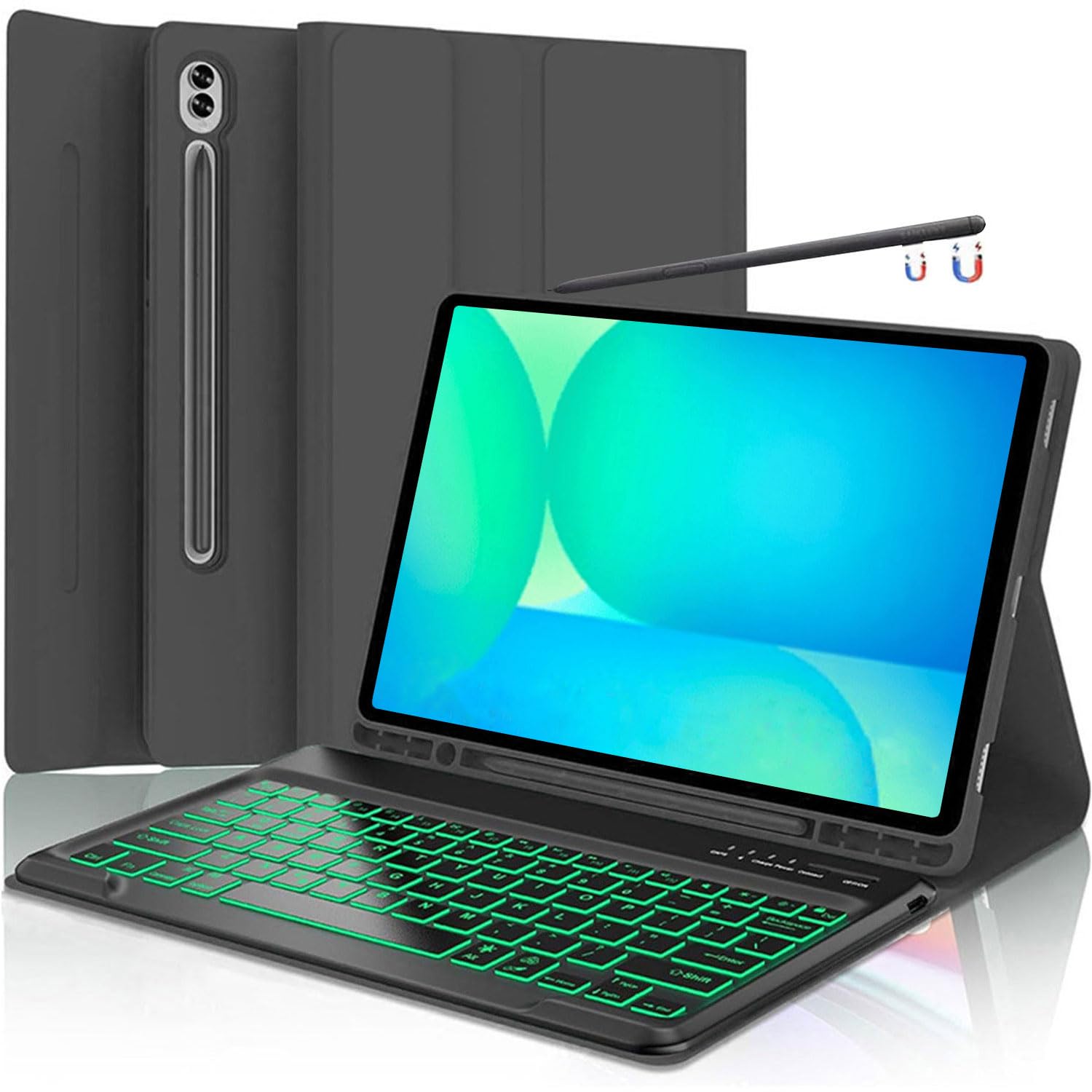Keyboard Case for Samsung Galaxy Tab S10 FE Plus 13.1, Smart S10fe+ Keyboard Case with S-Pen Holder, Black