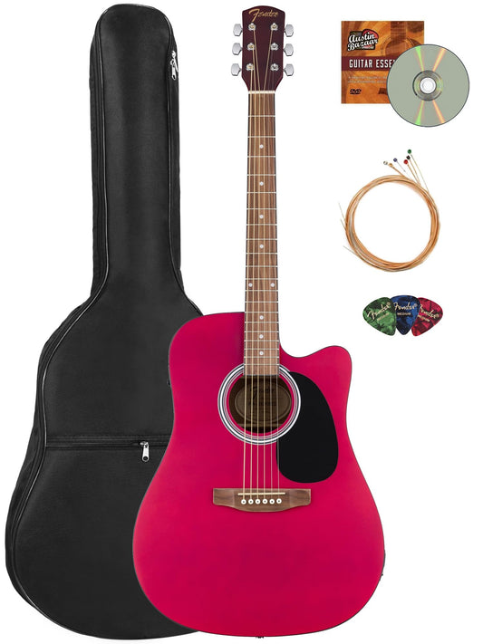 Fender FA Series Dreadnought Acoustic-Electric Guitar - Saphire Blue Bundle with Gig Bag, Strings, Picks, and Austin Bazaar Inst