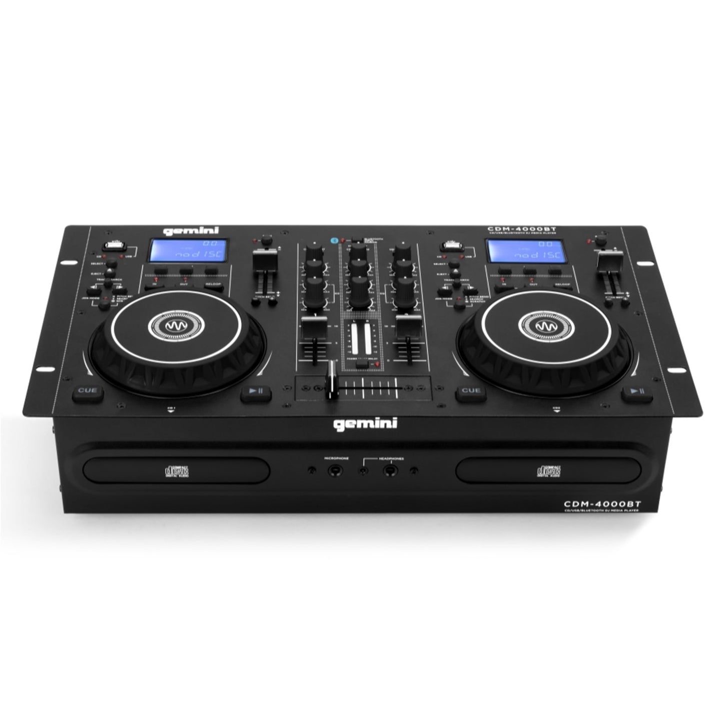 Gemini Sound CDM-4000BT: All-in-One DJ Standalone DJ CD Player & Mixer Combo with Bluetooth - Dual CD/USB for Home & Event Use,