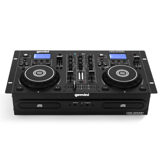 Gemini Sound CDM-4000BT: All-in-One DJ Standalone DJ CD Player & Mixer Combo with Bluetooth - Dual CD/USB for Home & Event Use,