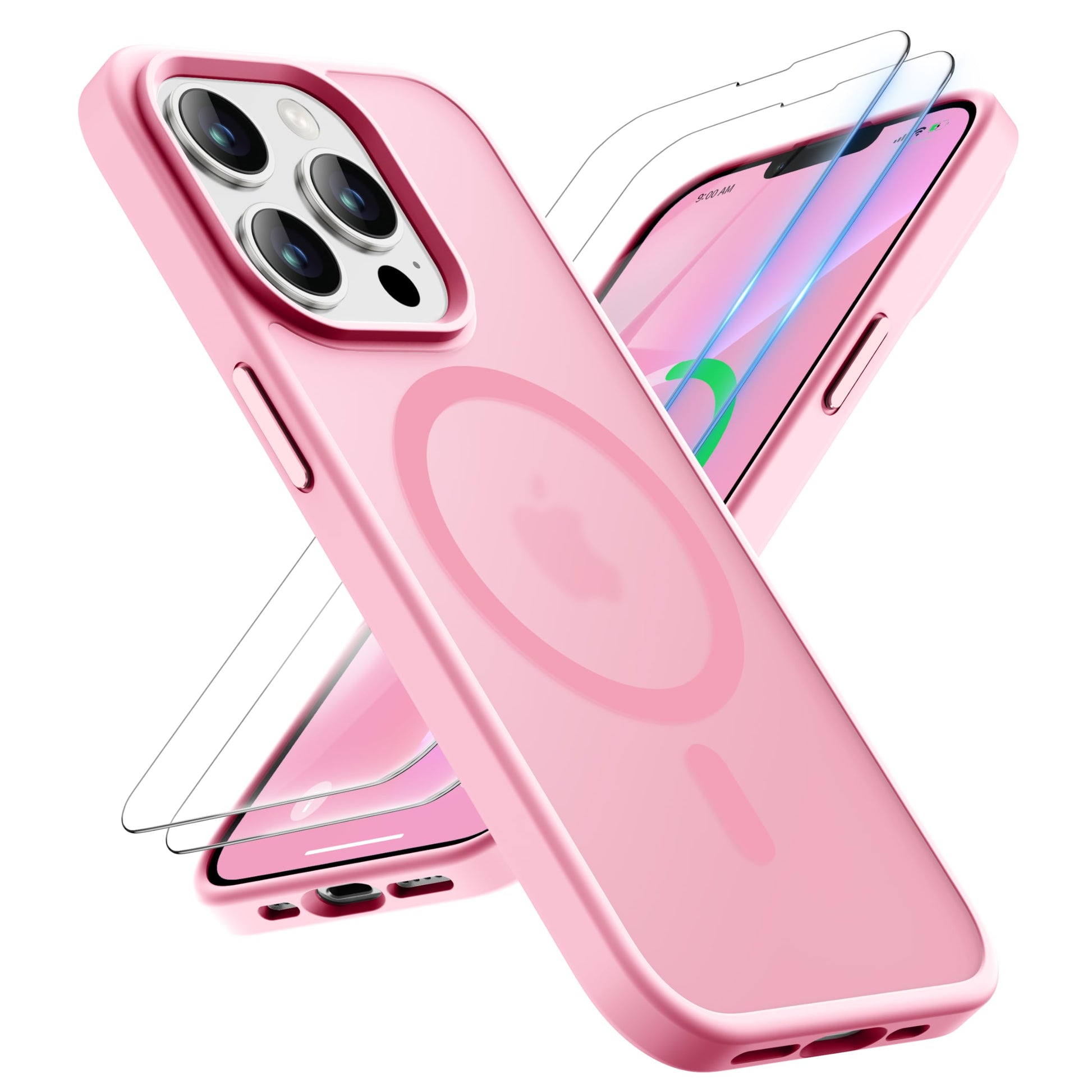 ORETECH for iPhone 13 Pro Max Case, with Mag-Safe [Military-Grade 15FT Drop Protection][2-Pack Tempered Glass Screen Protectors]