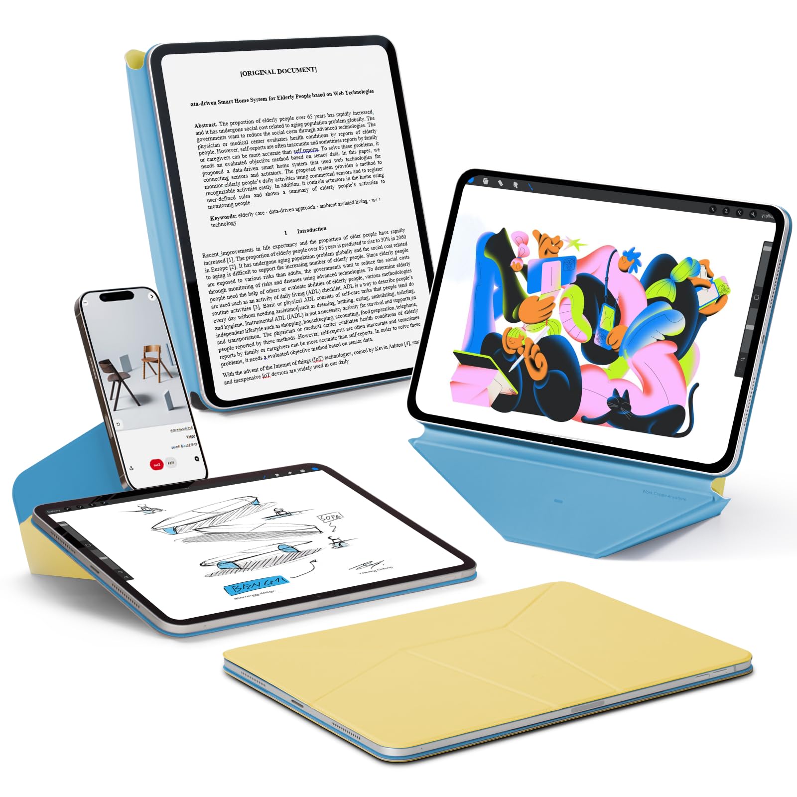 MOFT Dynamic Folio Case foriPad Pro 11 (4th 2022 | 3rd 2021 | 2nd 2020), Slim Magnetic Stand Case with 20+ Viewing Angles, Auto