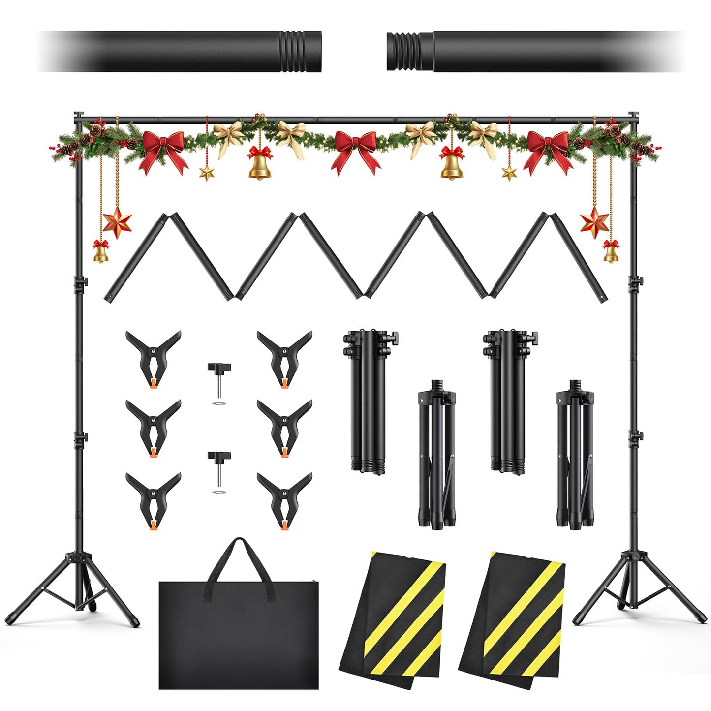 Forlogic Backdrop Stand 10x7.5ft(WxH), Heavy Duty Adjustable Photo Back Drop Stand kit, Suitable for Party, Photography, Wedding