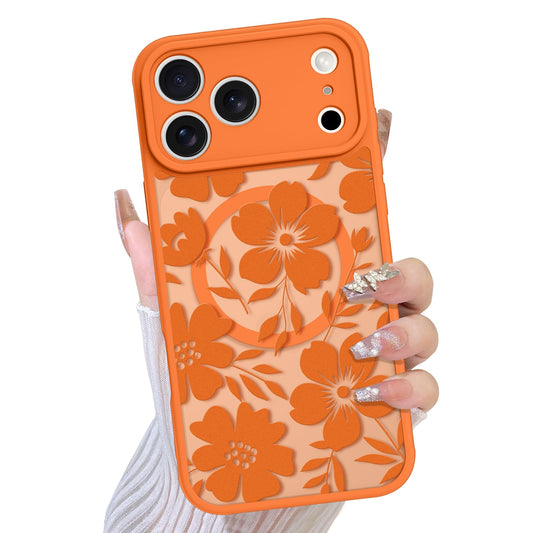 TEAUGHT Compatible with iPhone 17 Pro Max Case Support for MagSafe Cute Pattern Floral Flower Camera Protection Matte Skin-Touch