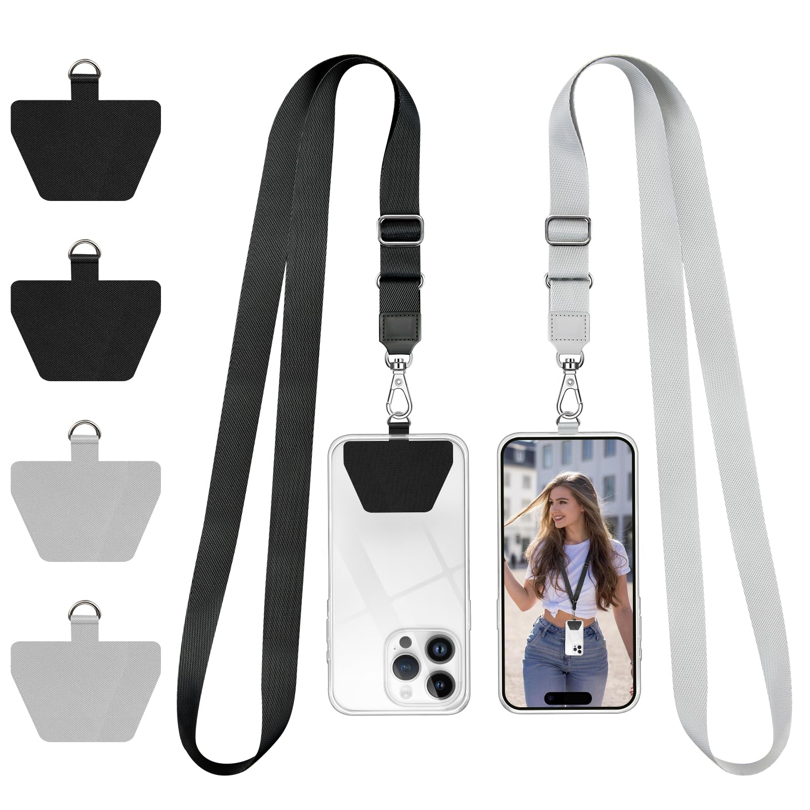 Doormoon Phone Strap Crossbody, Wrist Straps with Patch Cases Cell Phone Lanyards for Women Drop Protection Compatible with iPho