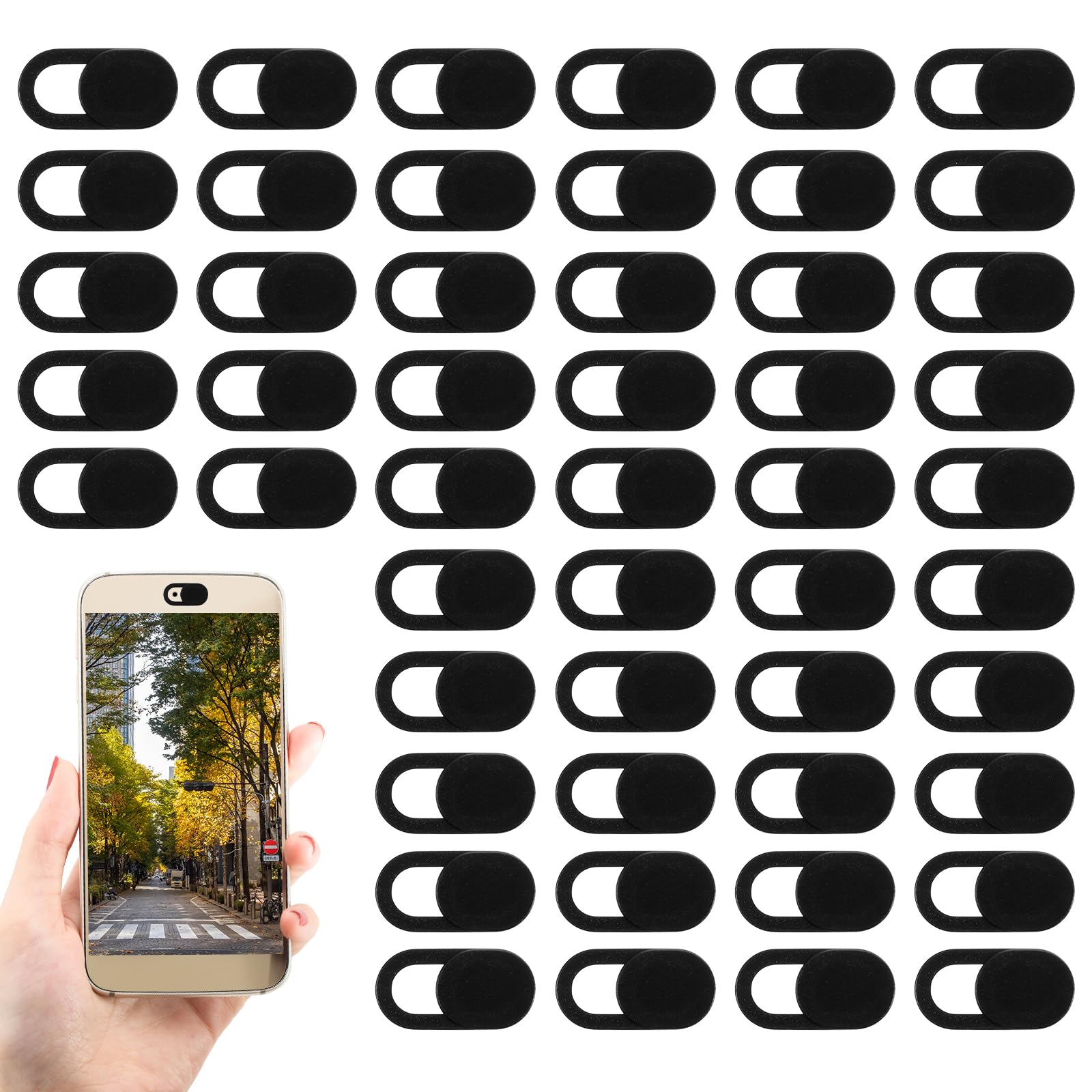 50 Pcs Webcam Cover Slide, 0.023 Inch Ultra-Thin Universal Laptop Camera Cover Slide for Laptop, Computer, Phone Protect Your Pr