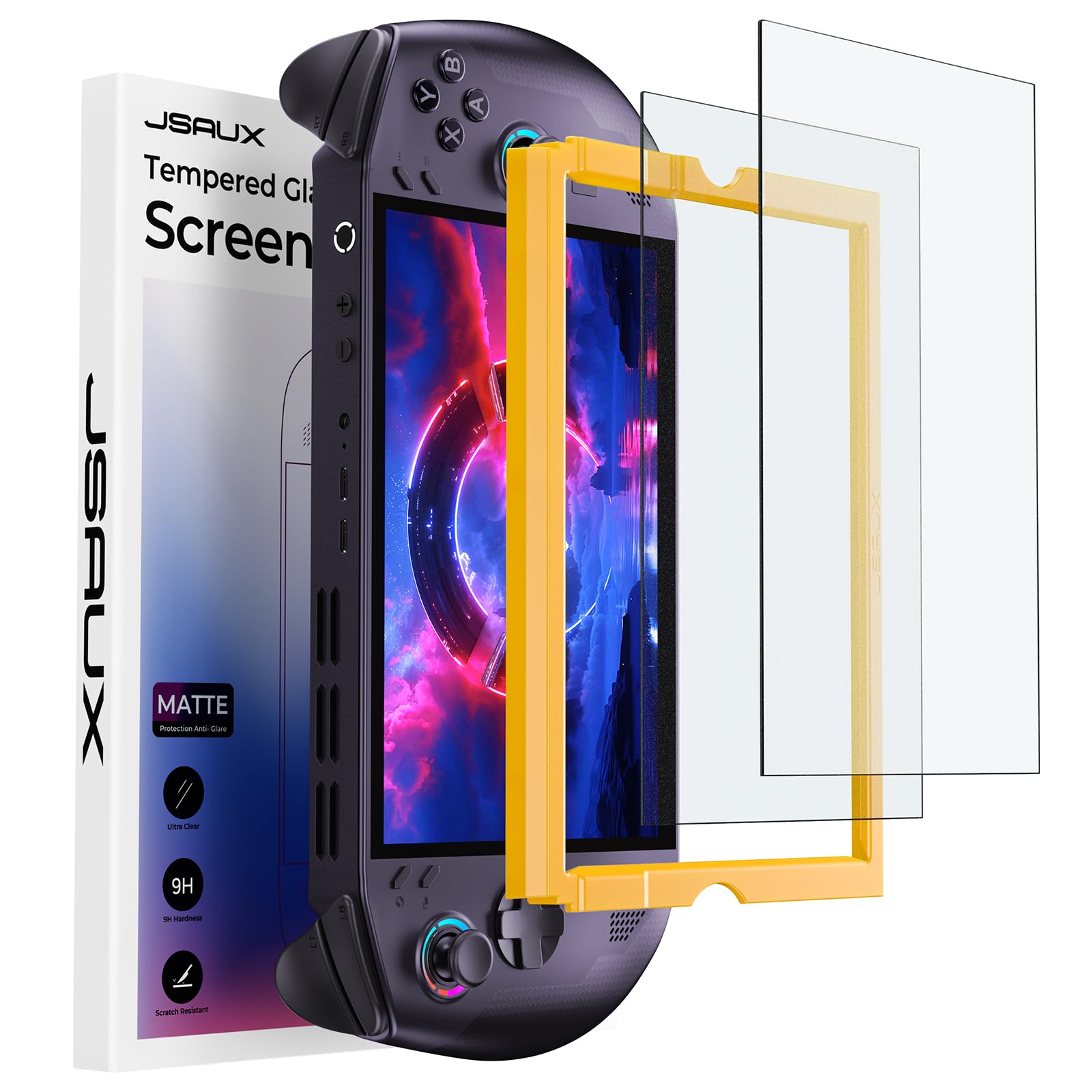 JSAUX 2-Pack Anti Glare Screen Protector for Legion Go S 8 (2025), Easy to Install with Guiding Frame, 8 inch Full Coverage, Mat