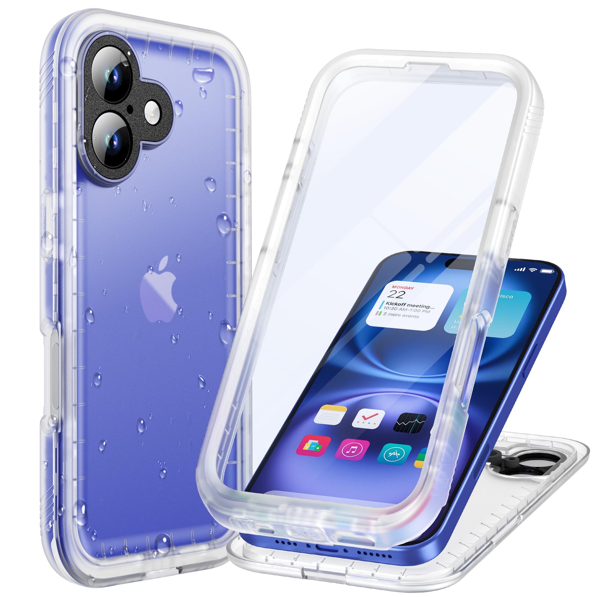 Cozycase for iPhone 16 Case Waterproof - 360 Heavy Duty with Screen/Camera Protector Shockproof IP68 Underwater Dustproof Water