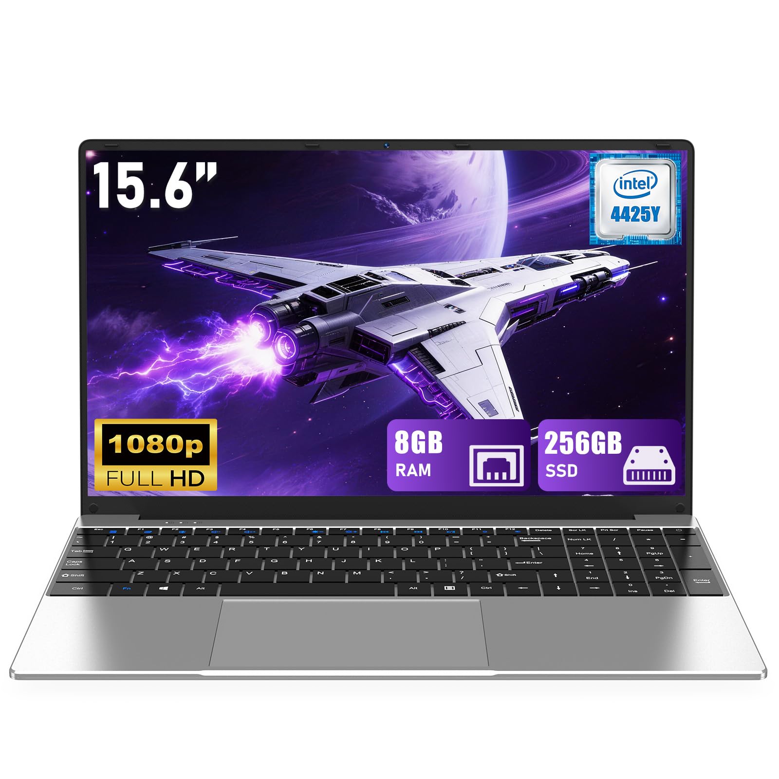 NIAKUN Laptop Computer 2026, 15.6 Inch Lap Top PC Window 11 Pro, 8GB RAM 256GB SSD, Int Pentium Gold Processor 4425Y, 2-Year War