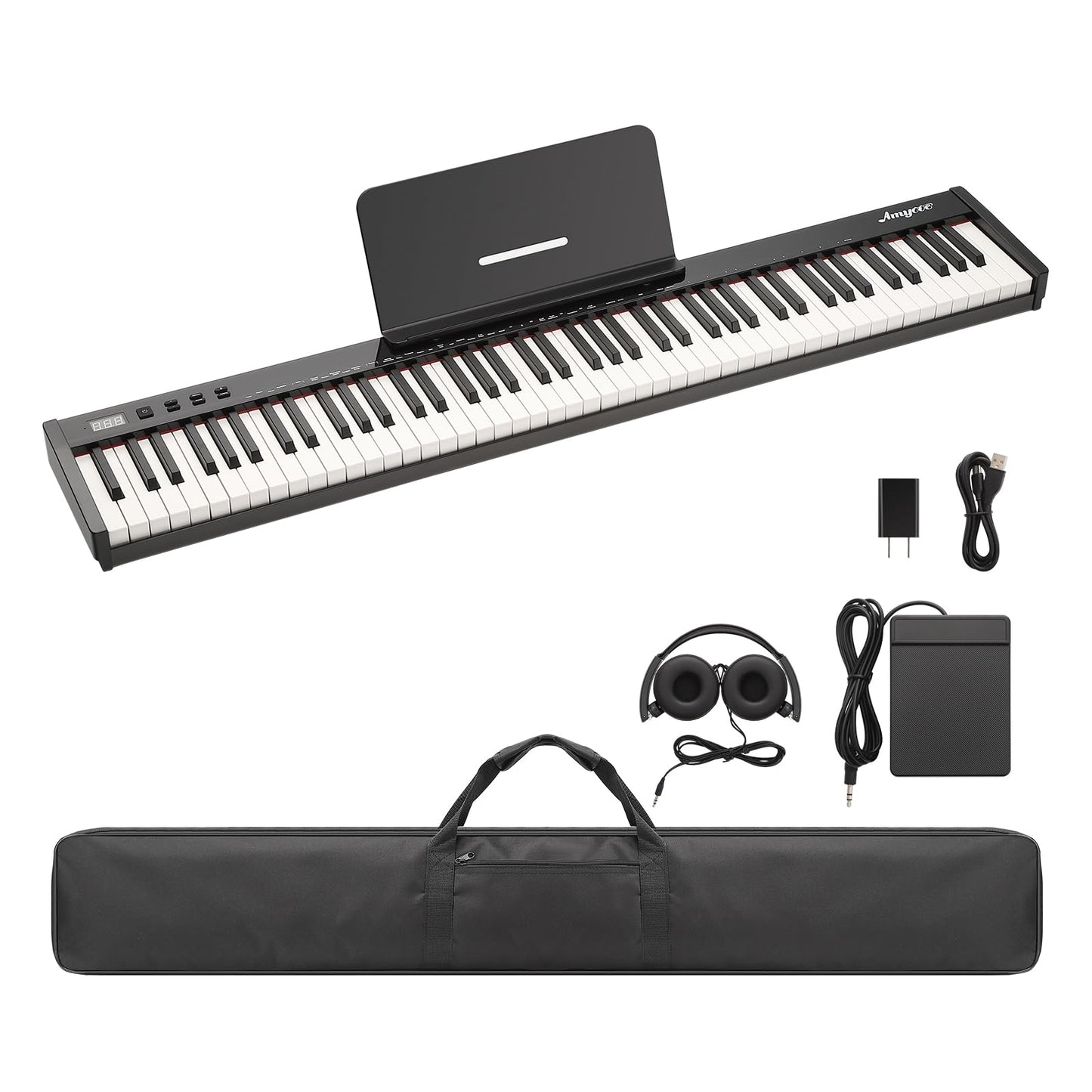 88-Key Portable Electric Keyboard, No Accessories, Lightweight and Easy to Carry, Perfect for Students