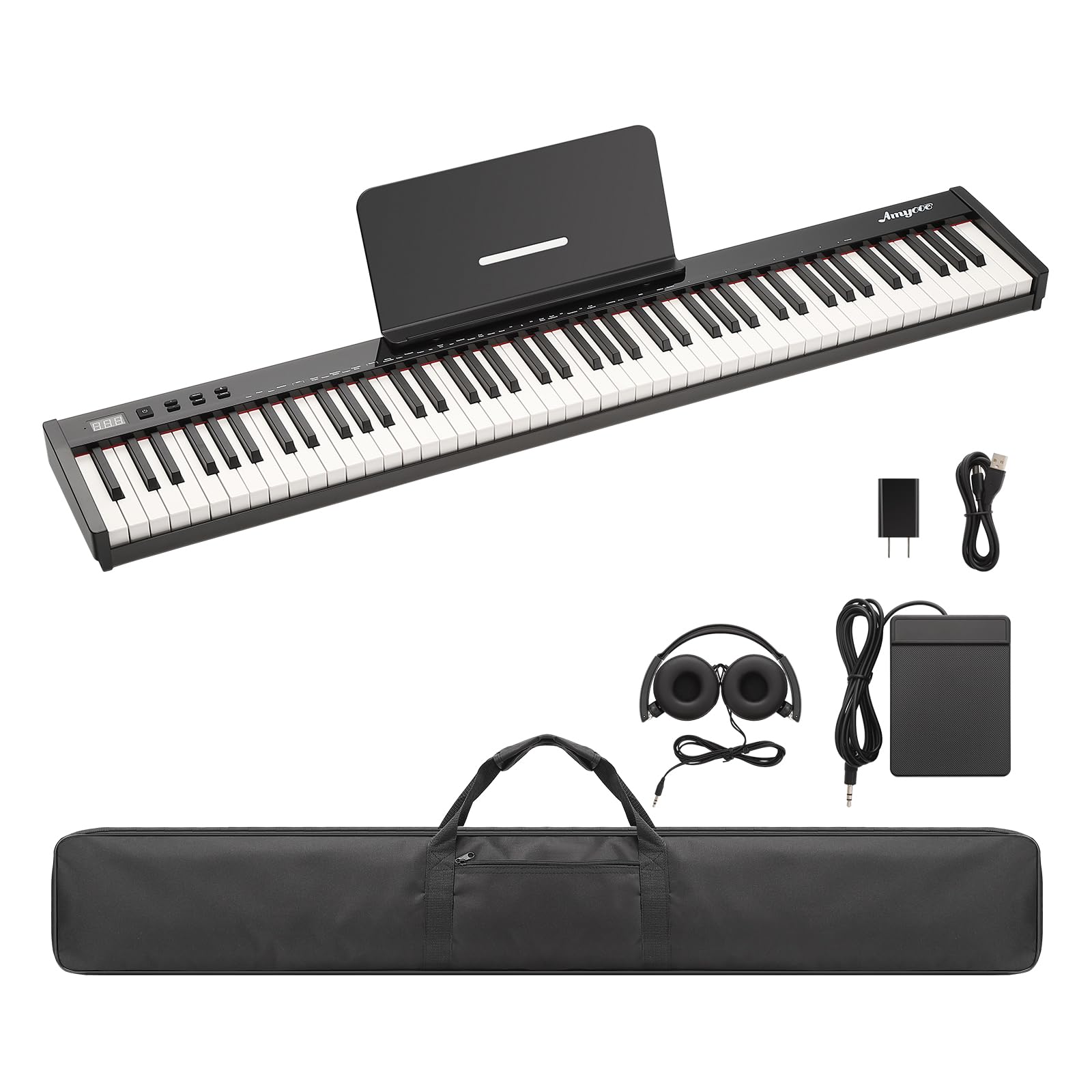 88-Key Portable Electric Keyboard, No Accessories, Lightweight and Easy to Carry, Perfect for Students