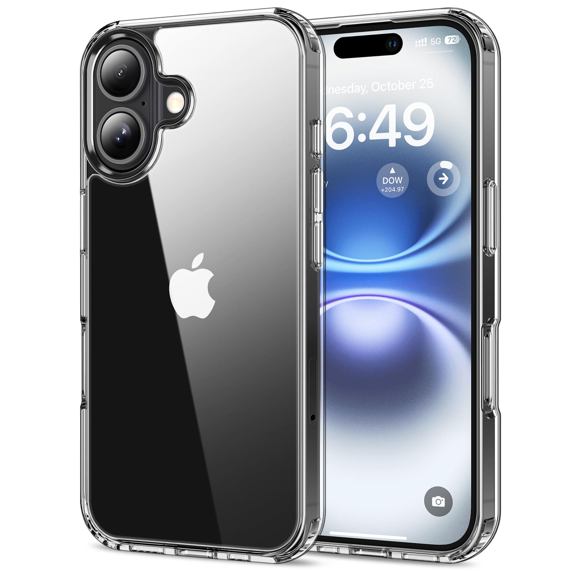 HOOMIL Case for iPhone 16 Plus 6.7-Inch, Non-Yellowing, Drop Protection, Anti-Scratch Transparent Hard Back Phone Cover - Crysta