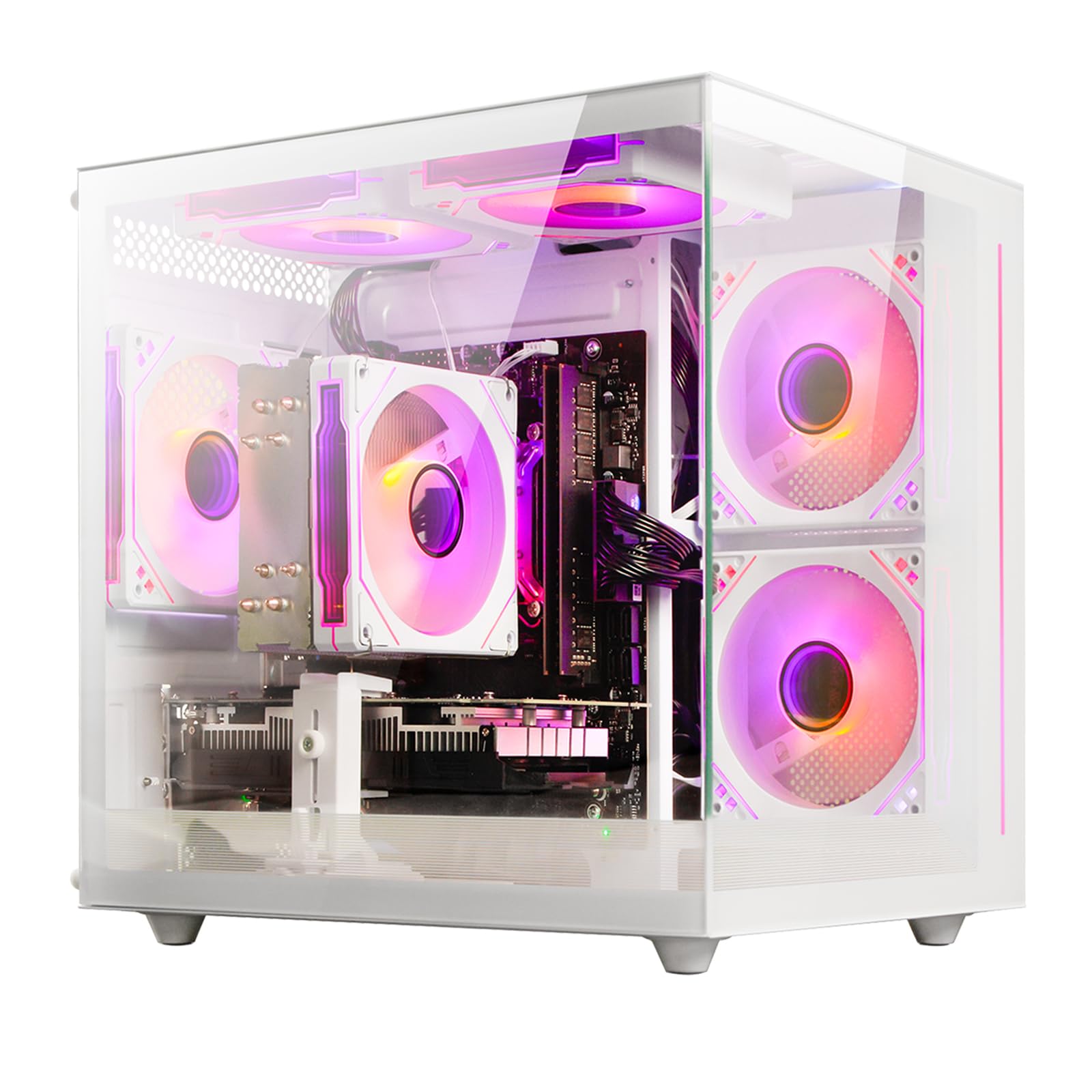 suevery Desktop Computers,32G RAM,1TB NVMe SSD,Core i5-12400F,RTX 3050 6G,Prebuilt Gaming PC,Tower Computer Gamer,Work,VR,4K,Hom