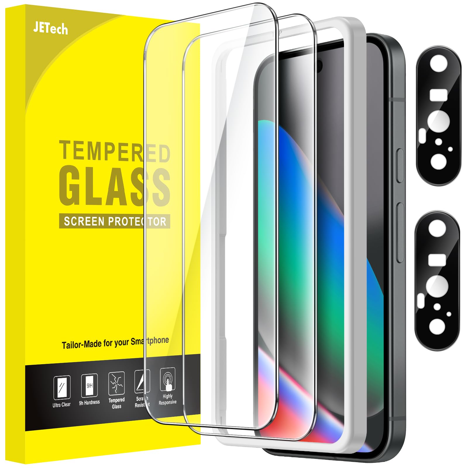 JETech Screen Protector for Google Pixel 10 with Camera Lens Protector, Easy Installation Tool, Fingerprint Unlocking Compatible