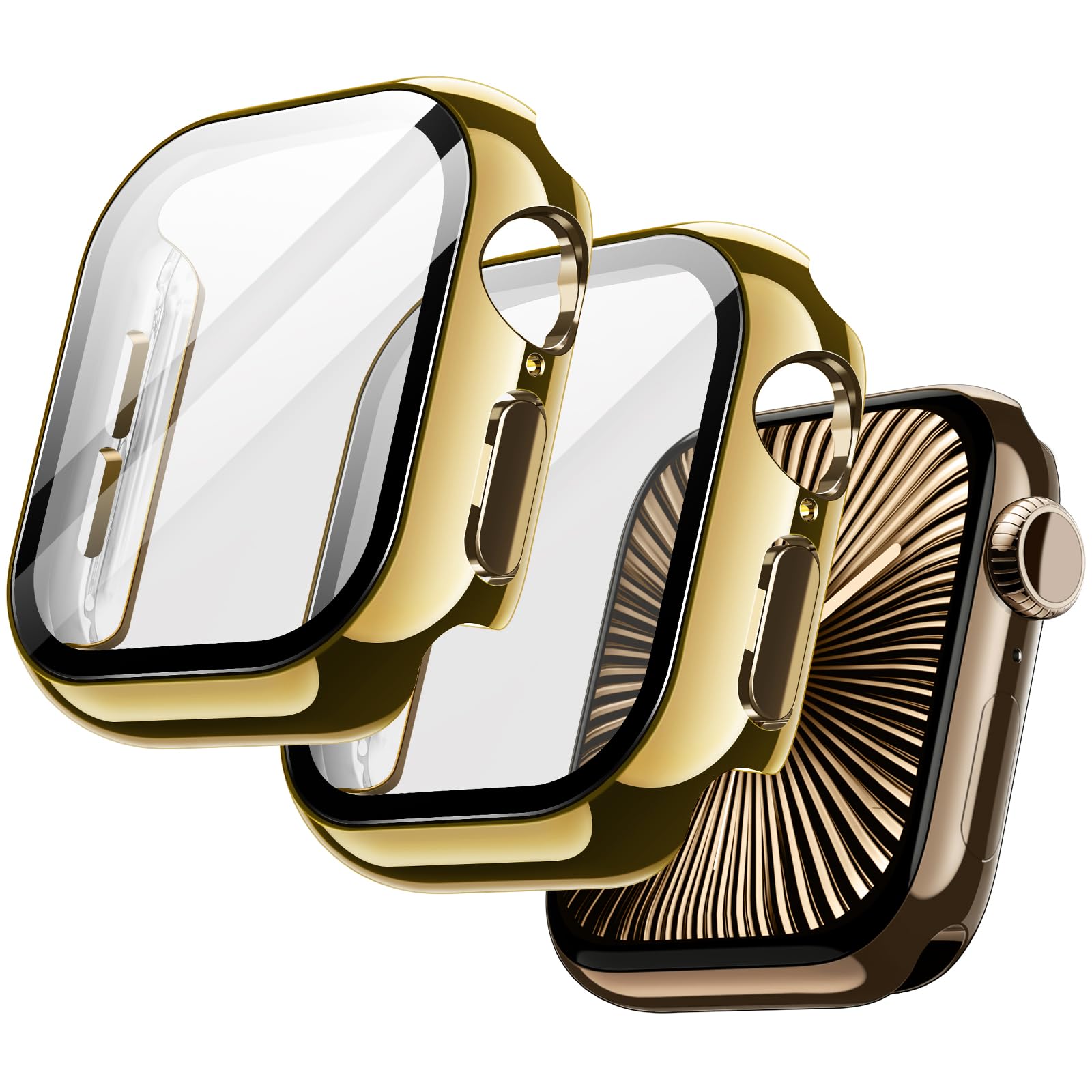 JETech Plated Case with Screen Protector for Apple Watch Series 11/10 46mm, Metallic Luster Design, Overall Protective Cover, Bu