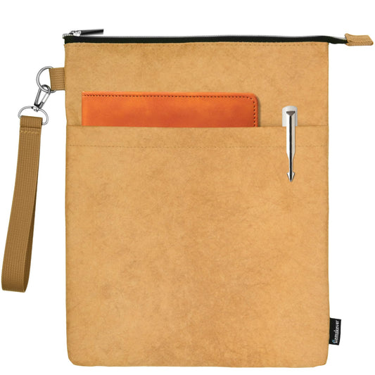 Book Sleeves with Zipper, Travel Book Waterproof Protector Pouch for Hardcover Books, Book Covers Bags Carry Case/Front Pocket &