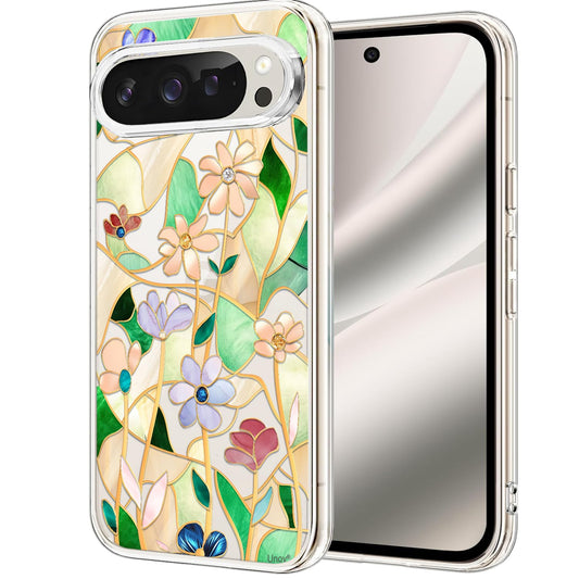 Unov Case for Pixel 10 Pixel 10 Pro Case Clear with Design Soft TPU Shock Absorption Slim Embossed Pattern Protective Back Cover