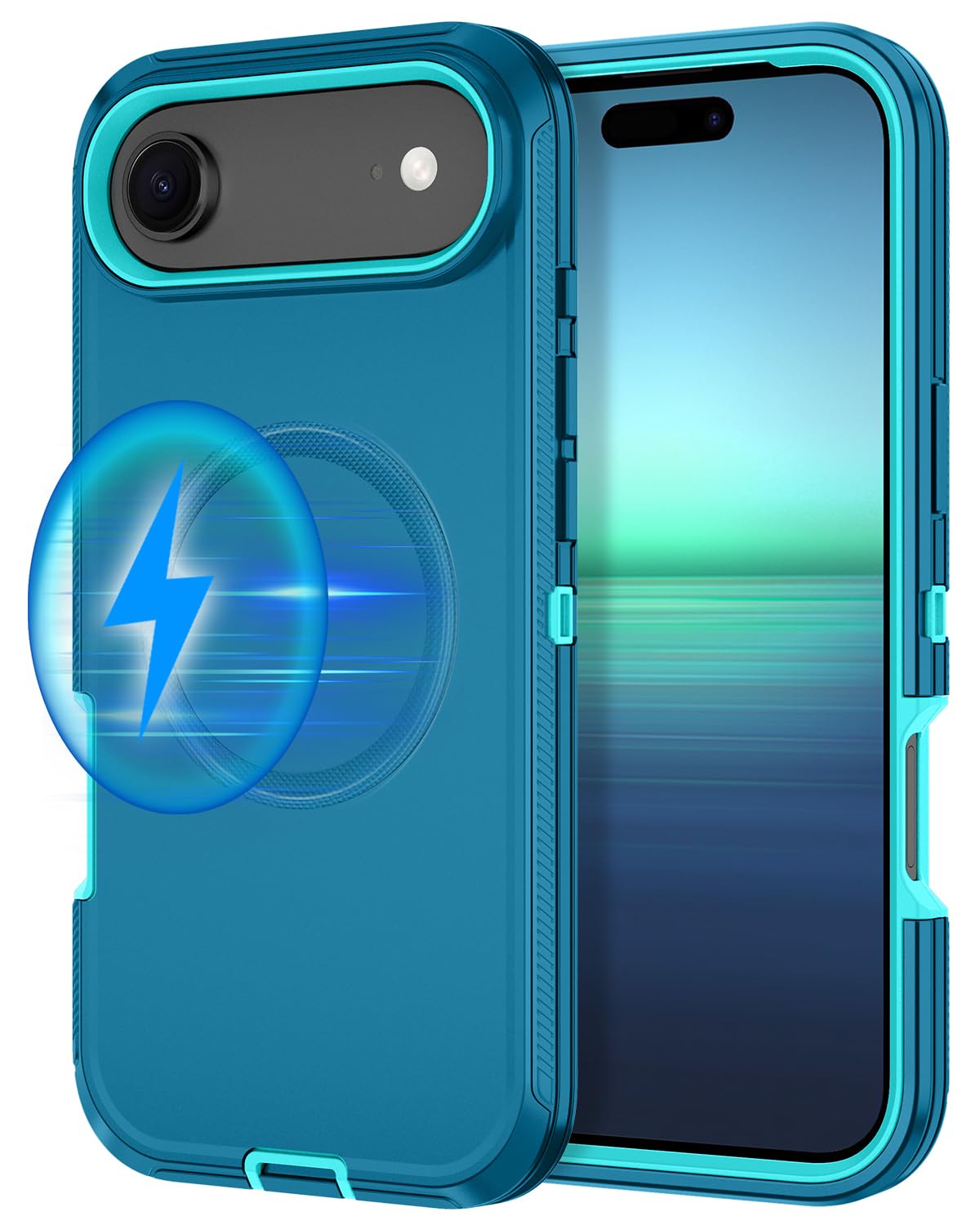 I-HONVA for iPhone Air Case/iPhone 17 Air Case [Compatible with MagSafe] Shockproof 3-Layer Full Body Protection [Without Screen