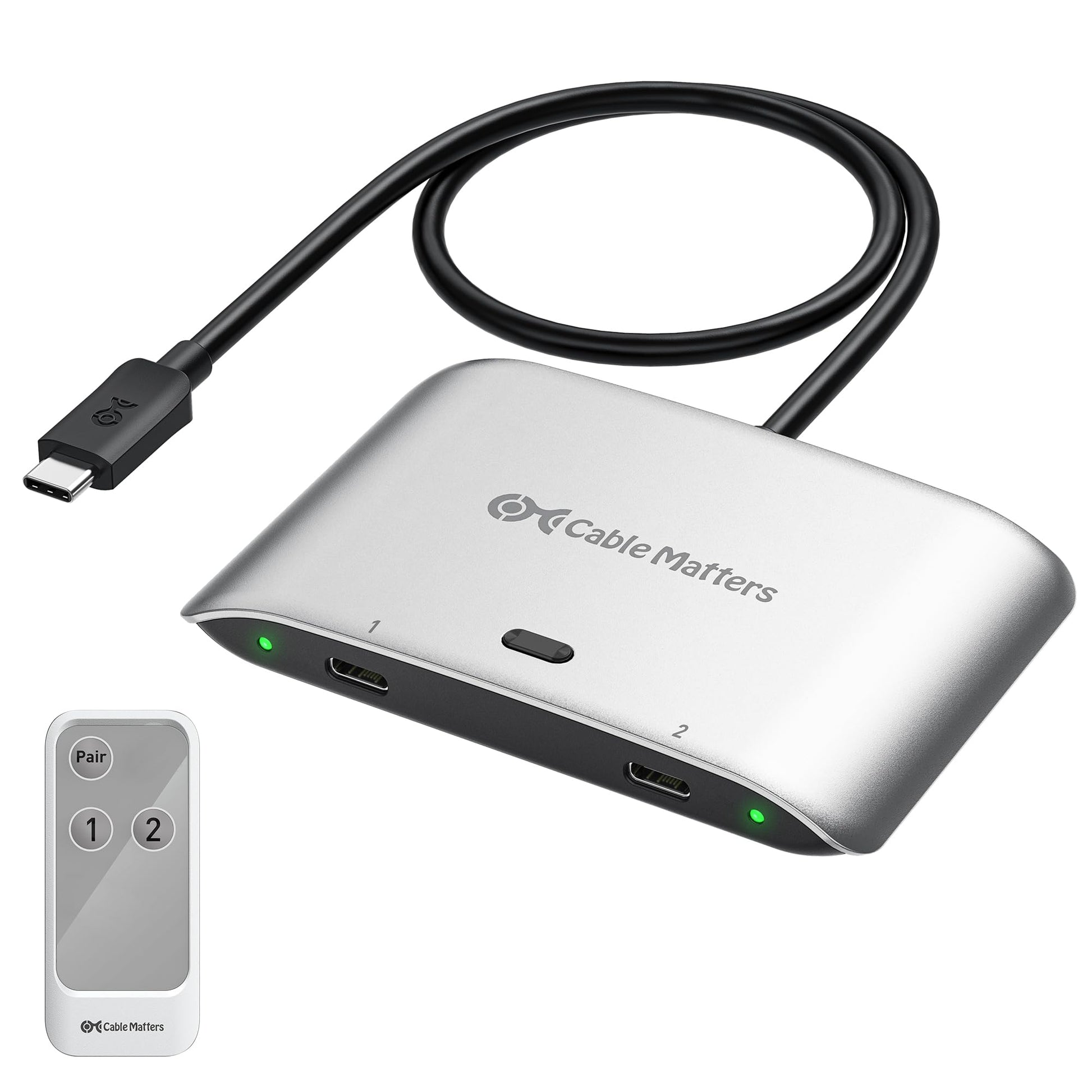 Cable Matters 20Gbps USB C Switch for 2 Computers, 140W PD, Up to 8K@30Hz on Windows, 4K@60Hz on macOS, Sharing One USB-C/Thunde