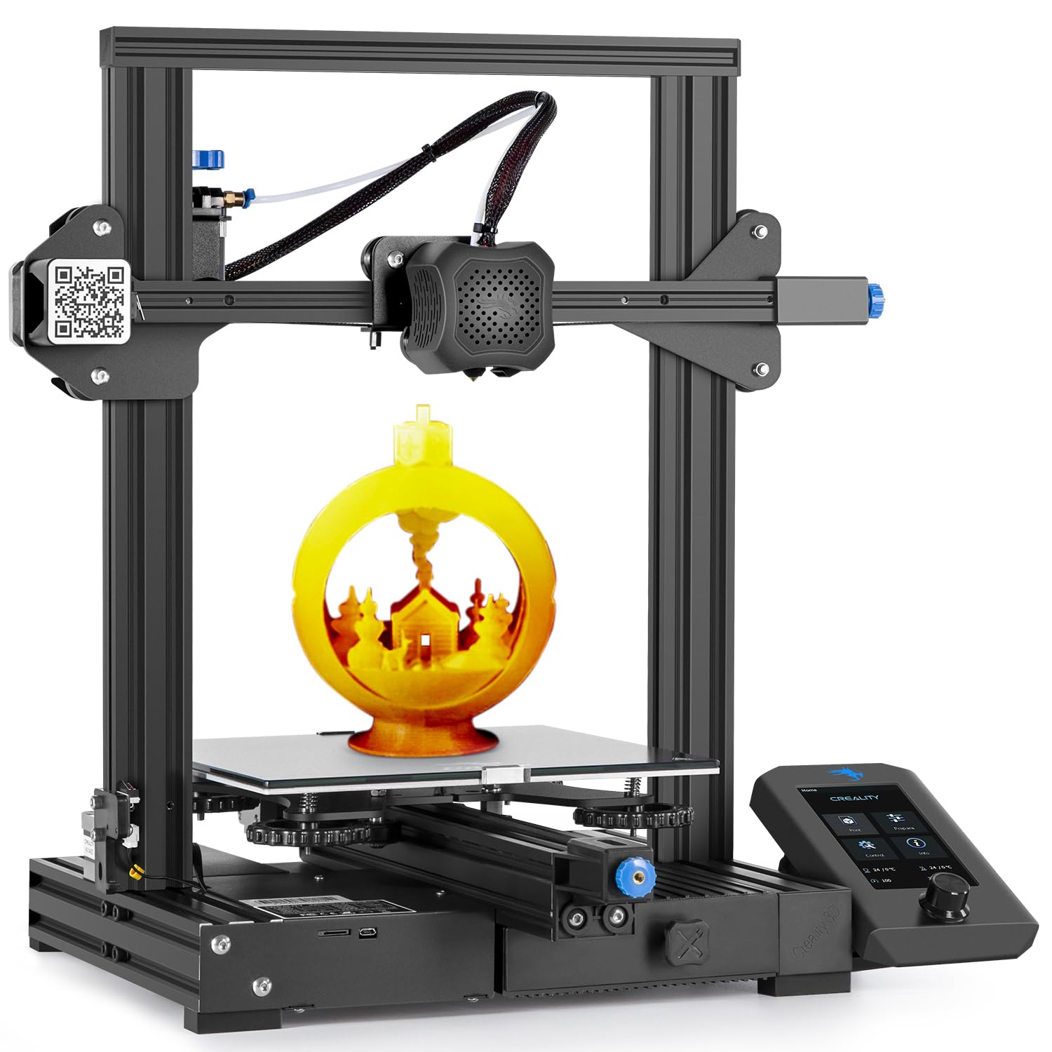 Official Creality Ender 3 V2 Upgraded 3D Printer with Silent Motherboard Branded Power Supply Carborundum Glass Platform Resume