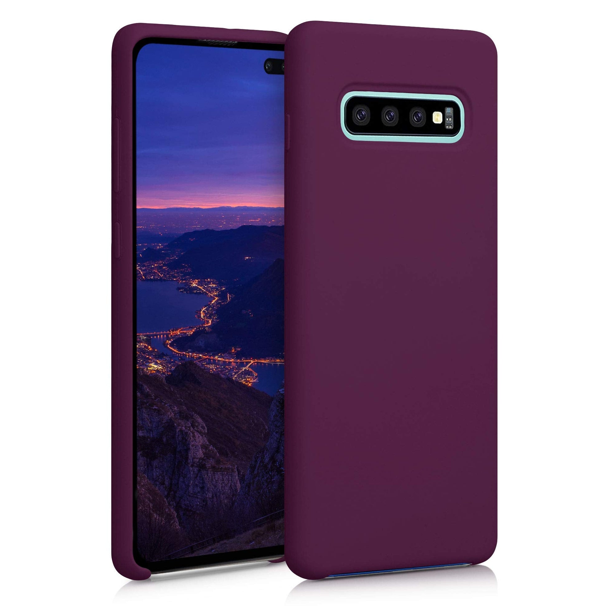 kwmobile Case Compatible with Samsung Galaxy S10 Plus / S10+ Case - TPU Silicone Phone Cover with Soft Finish - Bordeaux Violet