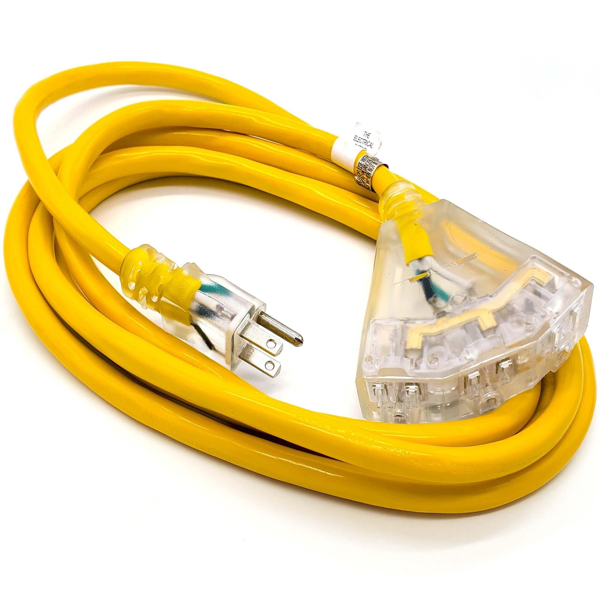 10 ft - 10 Gauge Extension Cord - 10 Gauge Outdoor Extension Cord - Lighted Mulitiple Outlets by Watts Wire - 10 10-Gauge Grou