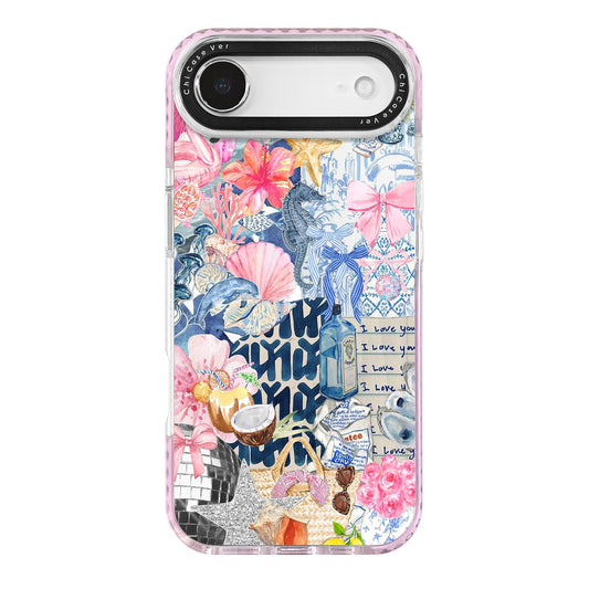 ChiCaseVer for iPhone Air Case,Coastal Romantic Y2K Seahorse & Hibiscus Art Collage Design Pattern Aesthetic,Military-Grade Drop
