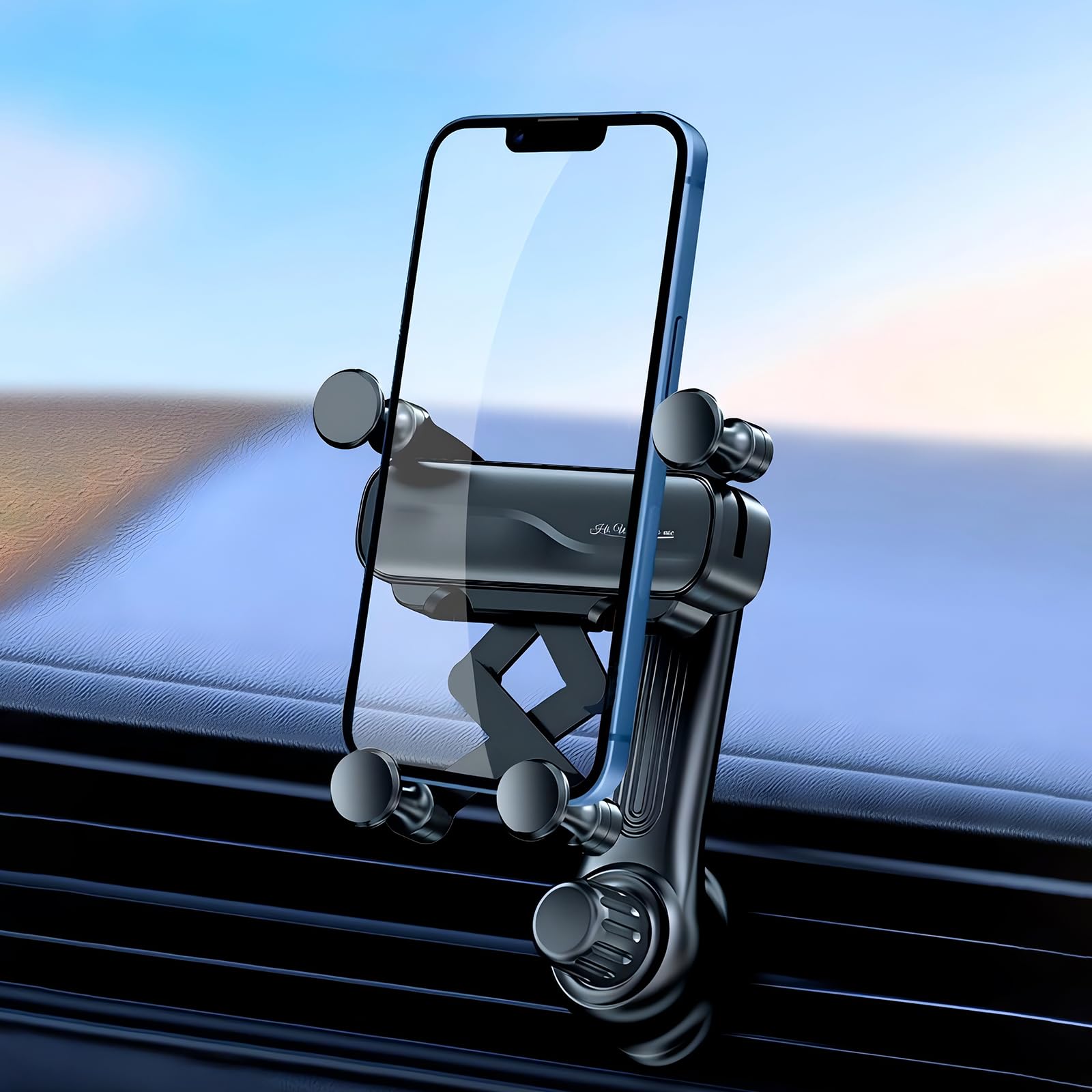 QruiLanTu Car Vent Phone Mount Gravity Cell Phone Holder Never Blocking Vent with Rotatable Swing Arm Hands Free Universal Exten