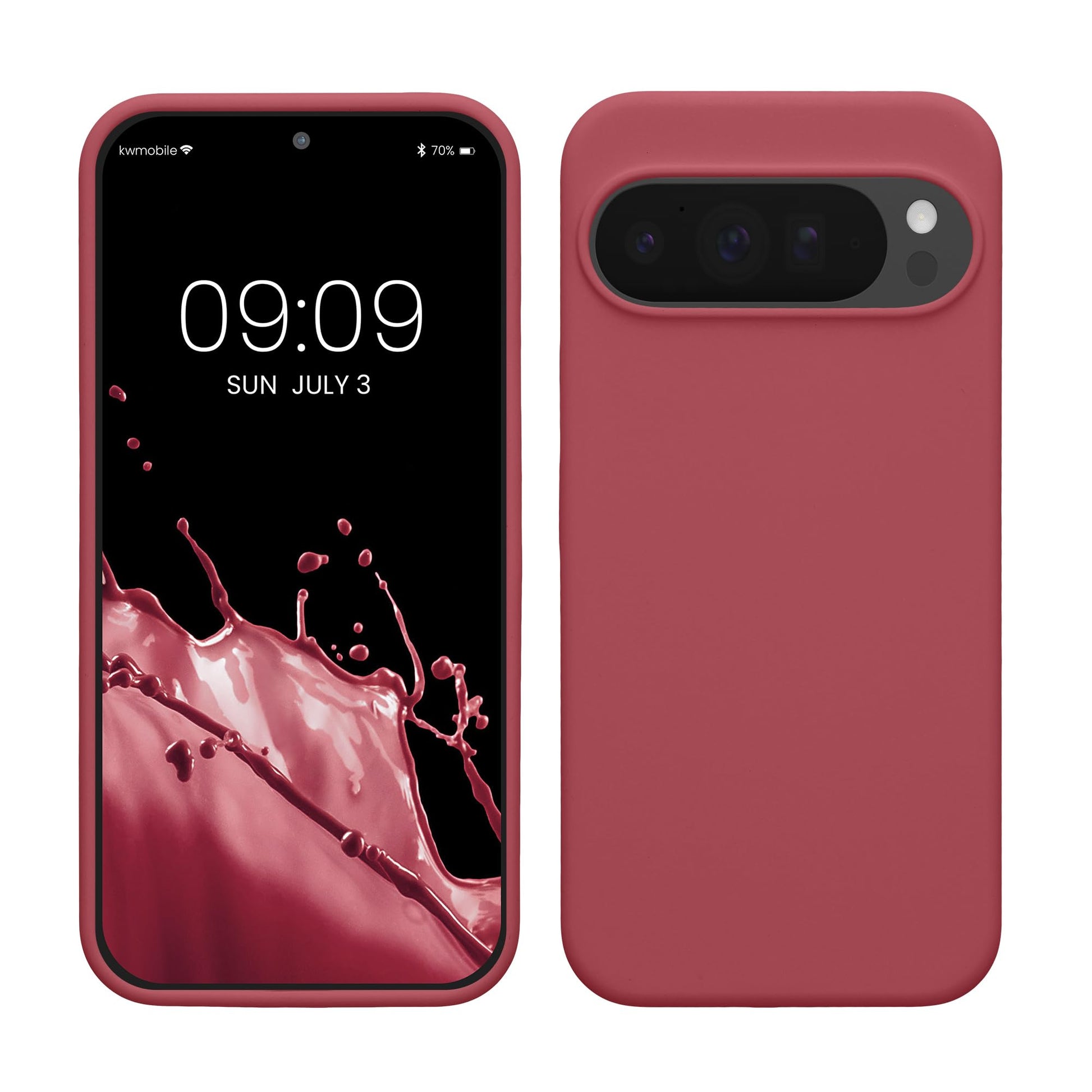 kwmobile Case Compatible with Google Pixel 10 Pro XL Case - TPU Silicone Phone Cover with Soft Finish - Dark Rose