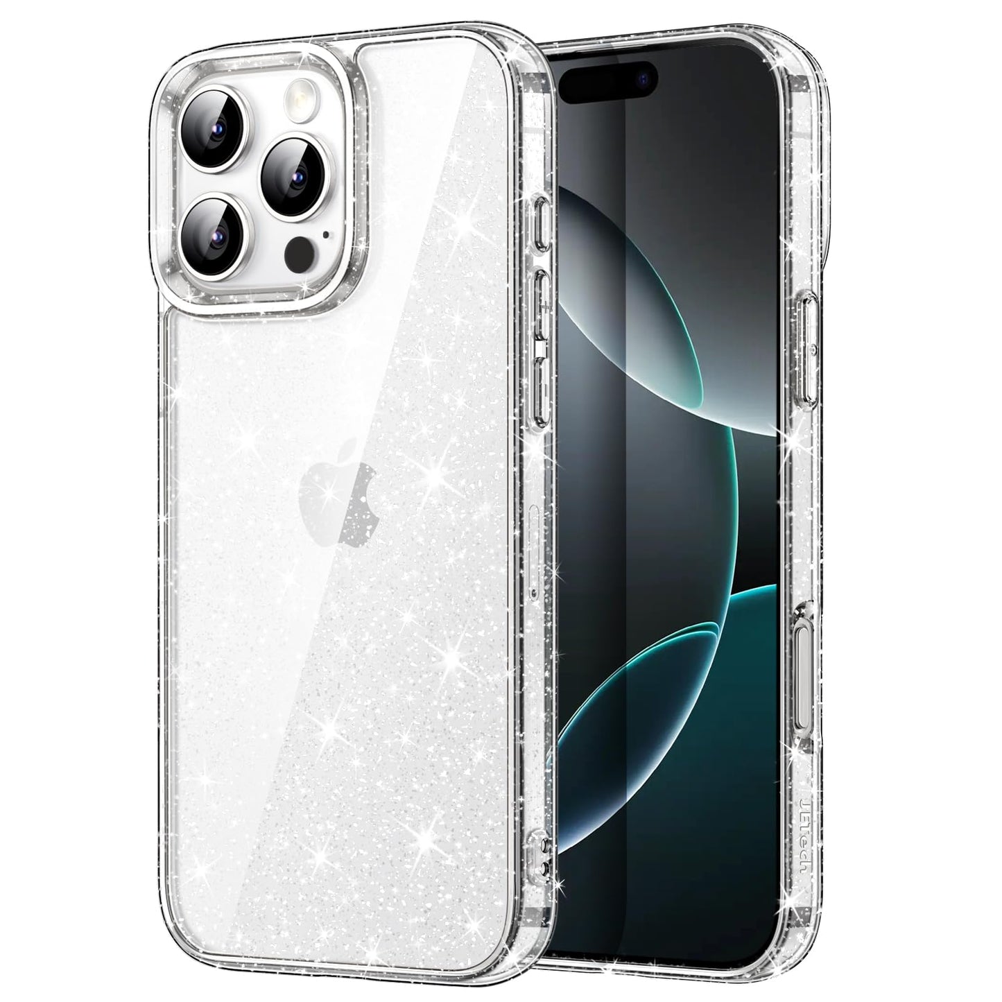 JETech Glitter Case for iPhone 16 Pro 6.3-Inch, Bling Sparkle Shockproof Phone Bumper Cover, Cute Sparkly for Women and Girls (C