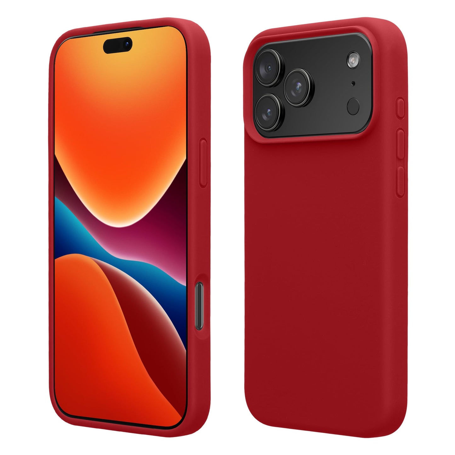 kwmobile Case Compatible with Apple iPhone 17 Pro Max Case - TPU Silicone Phone Cover with Soft Finish - Rhubarb Red