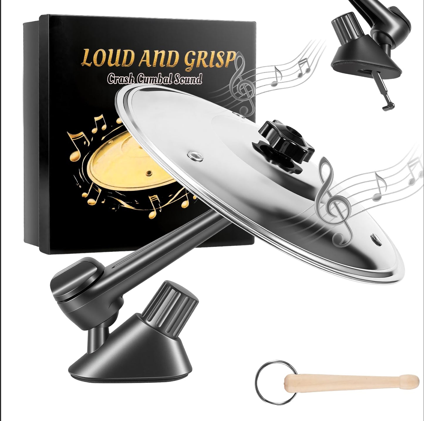 Large Car Cymbal Air Vent Mini Drum Crash Cymbal For Car Vent (Gold)