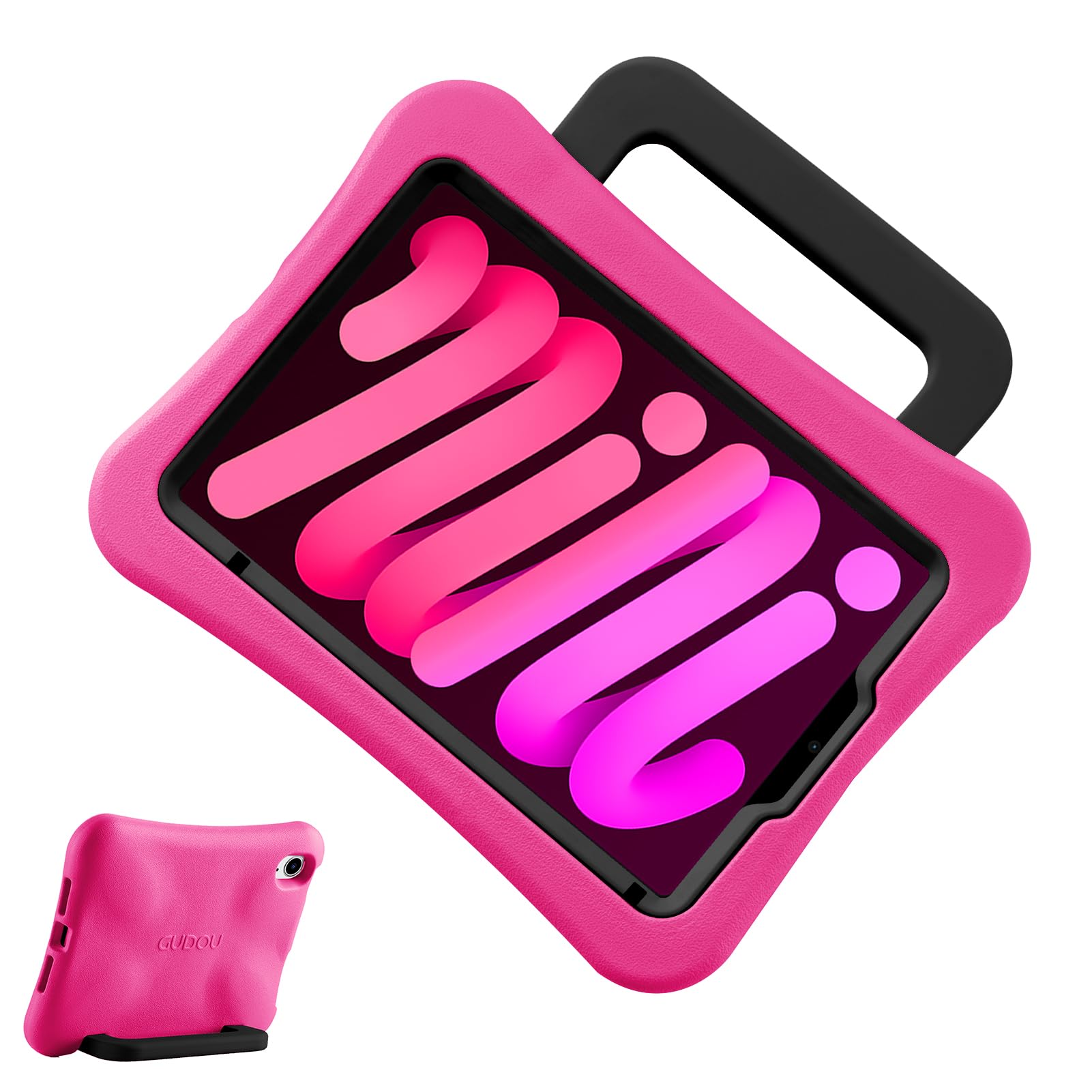 LeiJue Kids Case for iPad Mini 7 (A17 Pro) 2024 /iPad Mini6 2021, Light Weight Heavy Duty/Shockproof/Drop Proof with Handle/Kick
