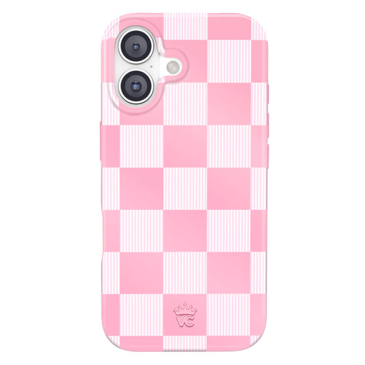 VELVET CAVIAR Case for iPhone 17 | Compatible with MagSafe | 10ft Drop Tested | Protective Designer Cases | Pink Vibe Checkered