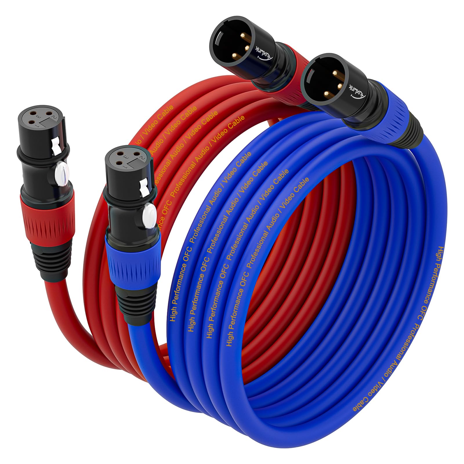 AuxLink XLR Cables 6ft, Microphone Cable Male to Female Gold-Plated 3 Pins Speaker Cable - 1Pack