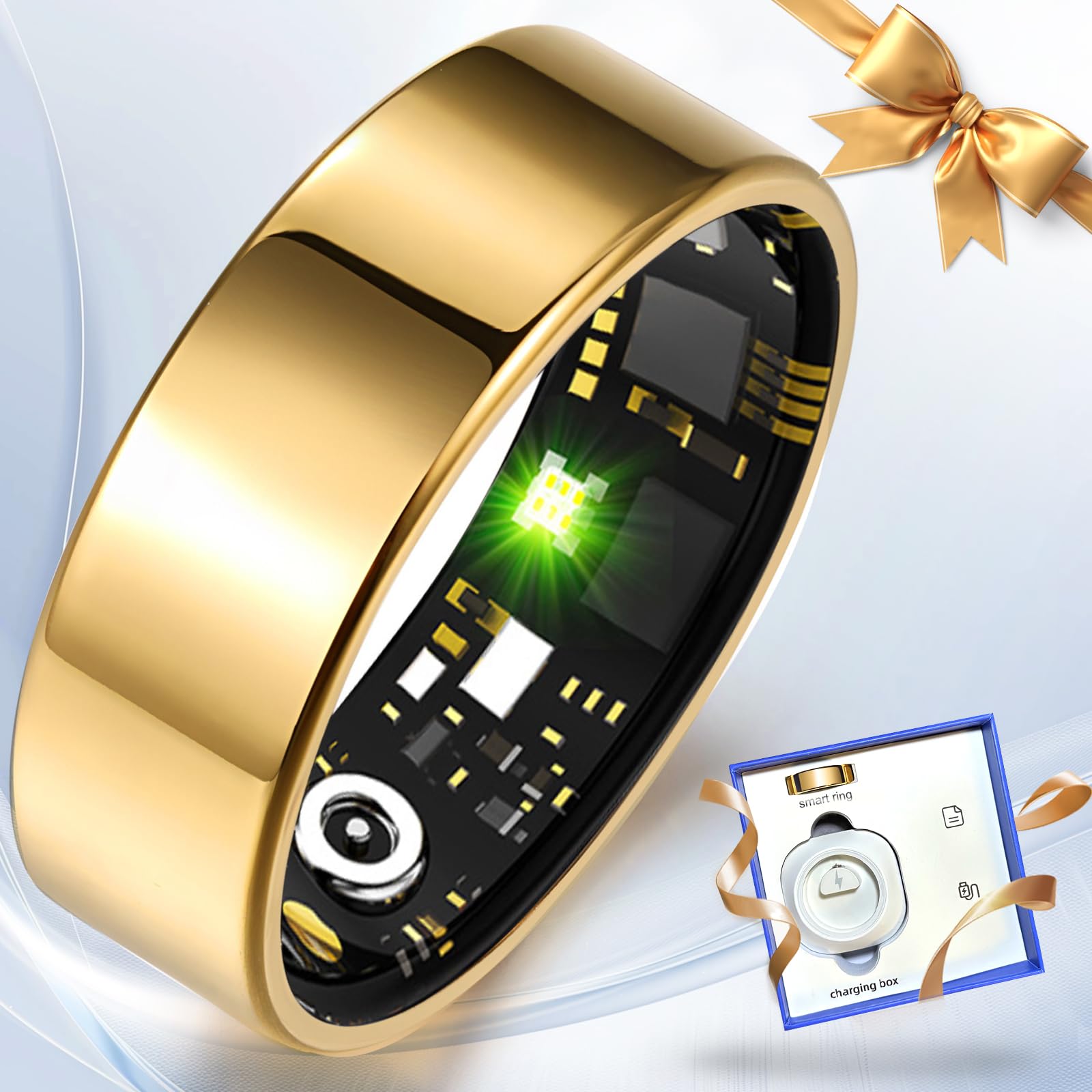 Kuxlagz Smart Ring Health Tracker for Women Men, Sleep Tracker with Heart Rate,SPO2,Blood Pressure, Fitness Ring for Activity Mo