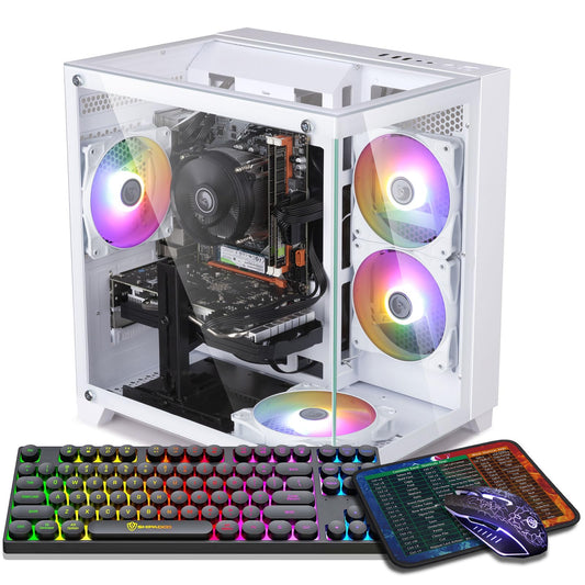 ZER-LON Gaming PC Desktop Computer, Intel Core I7 up to 3.9GHz, GTX 1050Ti 4G GDDR5, 16G RAM, 512GB NVME SSD, WiFi 5.0, Prebuilt