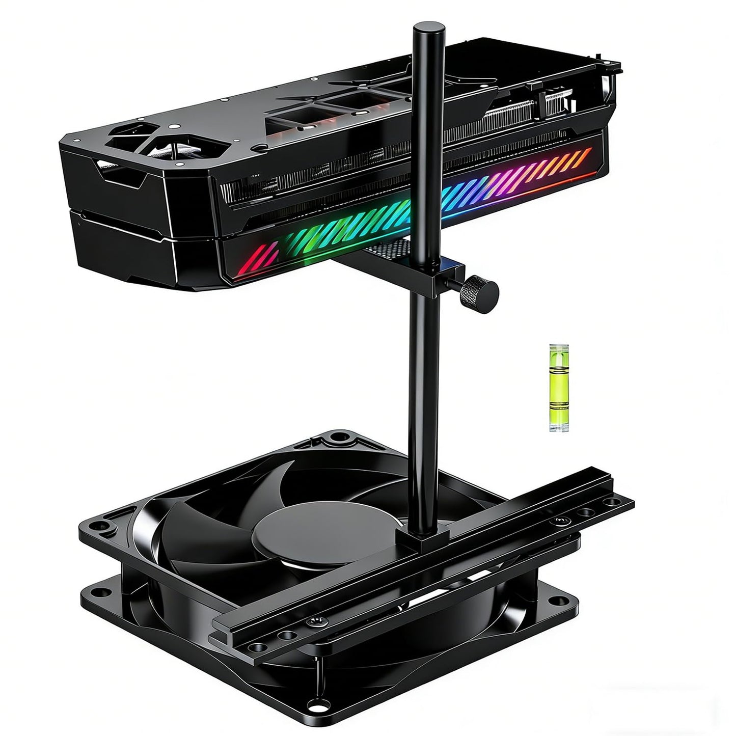 GPU Support Bracket for Fan Mounting, Adjustable GPU Support for All-View PC Case, Video Card Support GPU Stand Holder with Anti