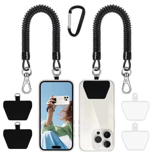 Doormoon Phone Lanyard Tether with 4 Patch, Cell Phone Lanyard with 2* Phone Tether, 4* Patch for Outdoor Hiking Climbing