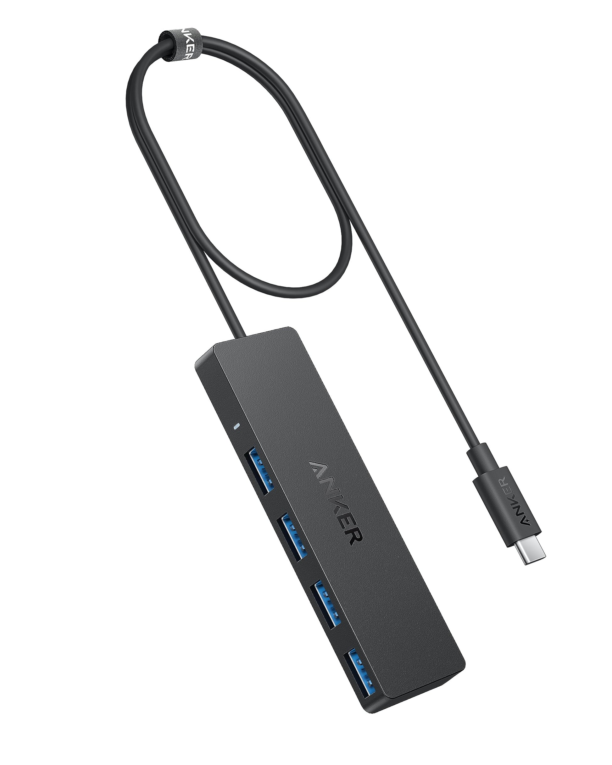 Anker 4-Port USB 3.0 Hub with 5Gbps Data Transfer, Ultra-Slim USB-C Connector Hub, for MacBook, iMac, Surface, Mobile HDD, and M