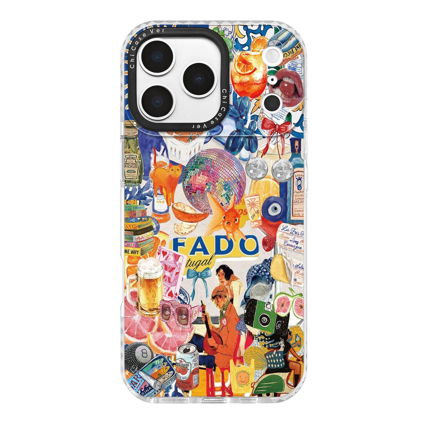 ChiCaseVer for iPhone 17 Pro Max Pro Max Case, Fado Portugal Collage Pattern with Disco, Military-Grade Drop Protection, Designe
