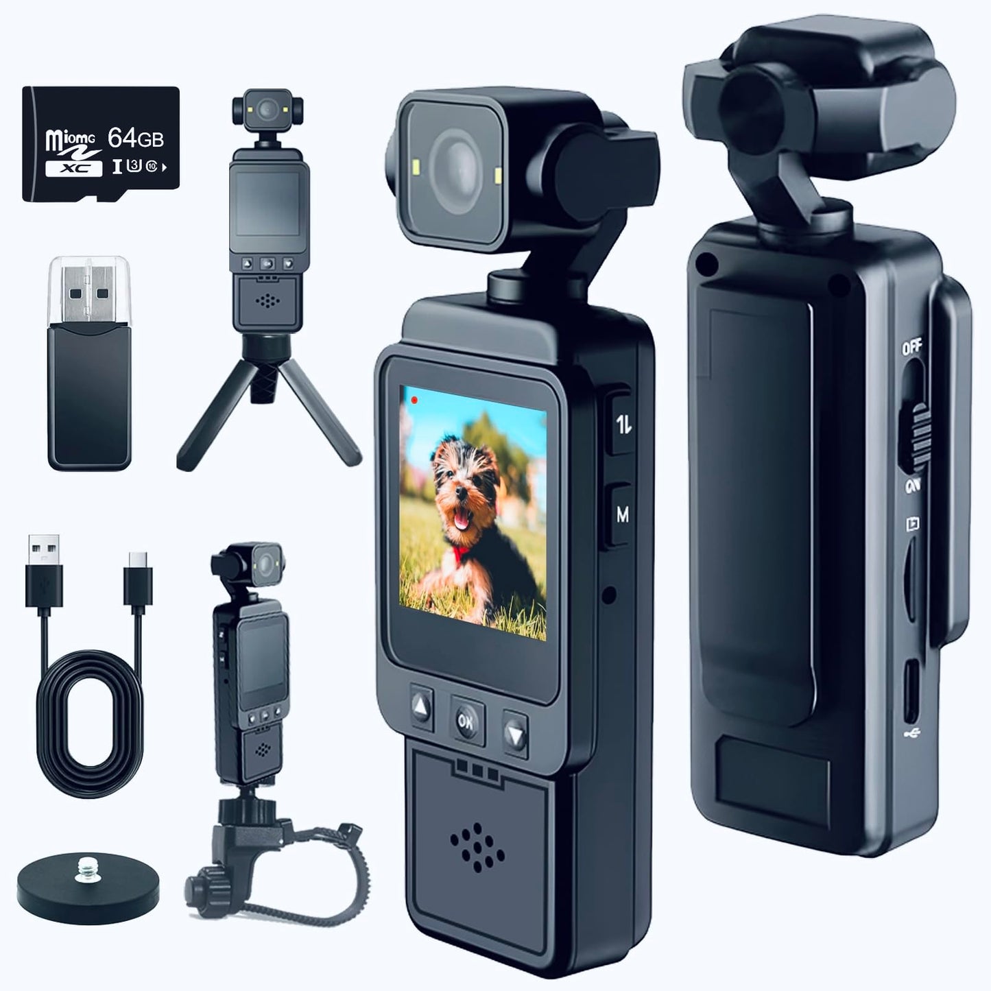 NTMHCTA Mini Body Camera with Audio & Video Recording, Pocket Action POV Camcorder 270 Rotation 1080P FHD, 64GB Wearable Camera