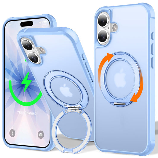 UMIONE 360 Rotatable Magnetic Ring Design for iPhone 17, Built-in Invisible Loop Stand, Compatible with Magsafe, Translucent Ult
