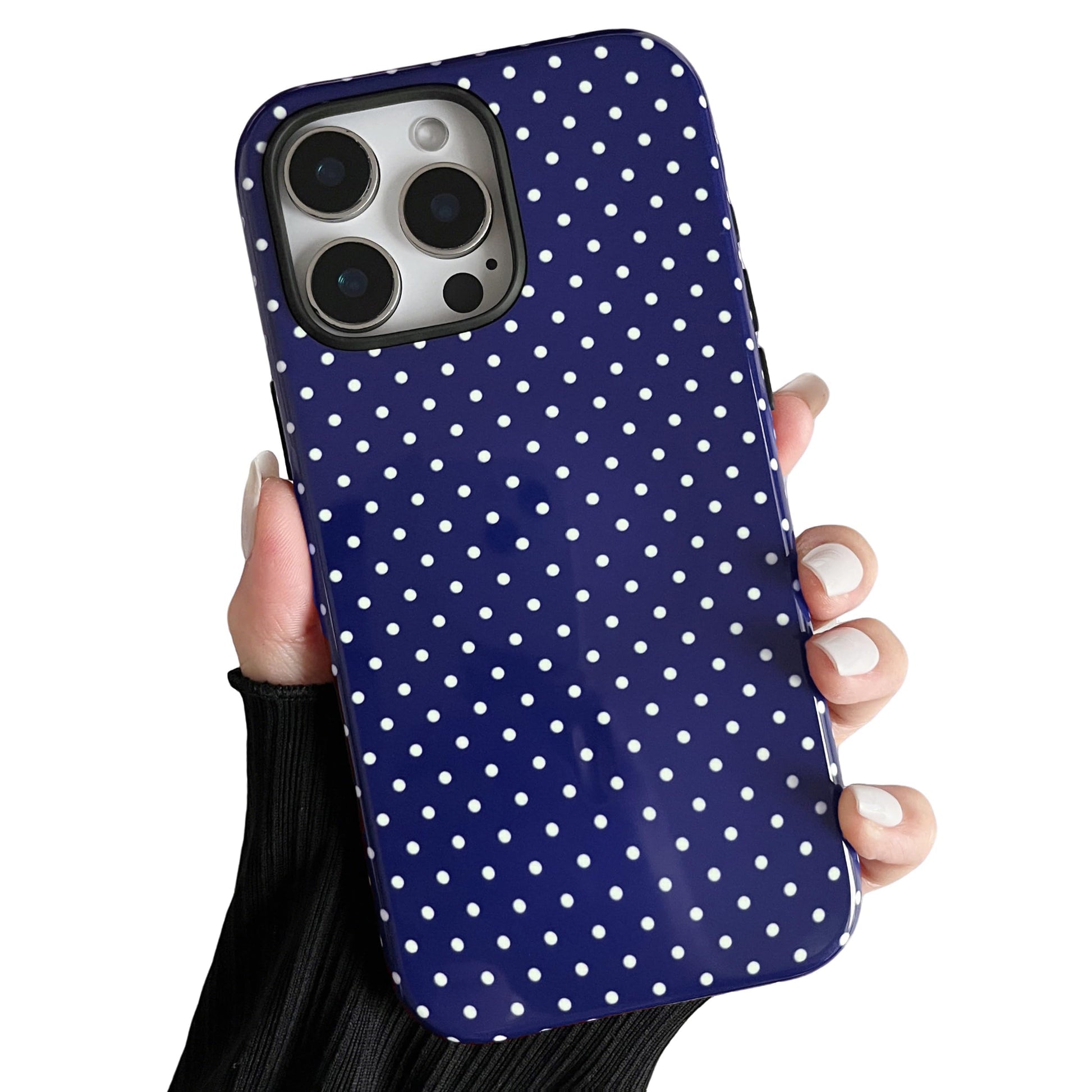 ZTOFERA Magnetic Case for iPhone 15 Pro Max, Compatible with Magsafe, Polka Dot Aesthetic Phone Case Cute for Girl Women, Hard P